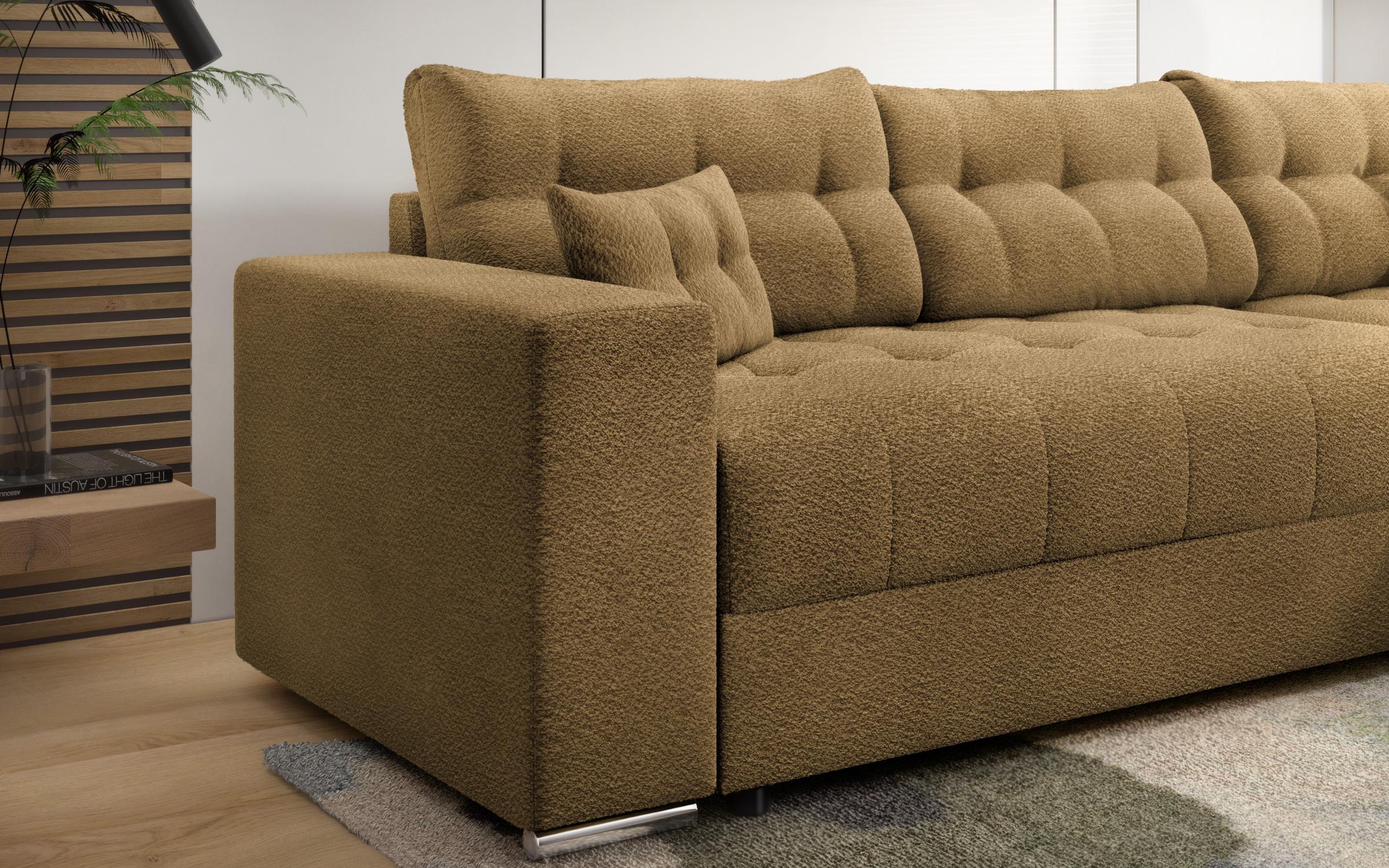 Extendable corner sofa Sander, mustard  8