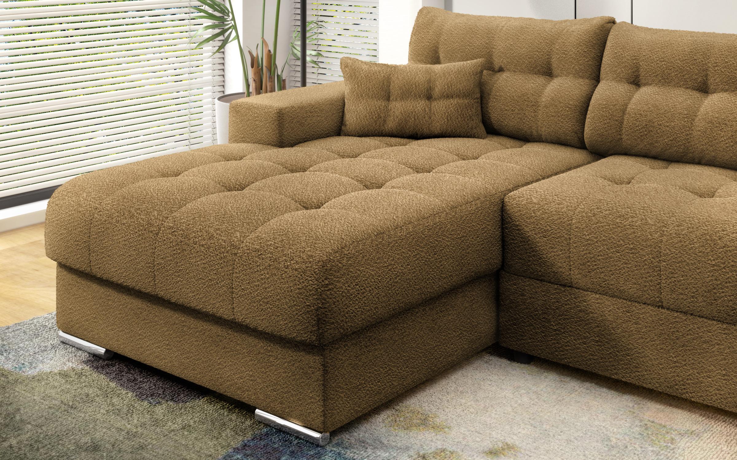 Extendable corner sofa Sander, mustard  8