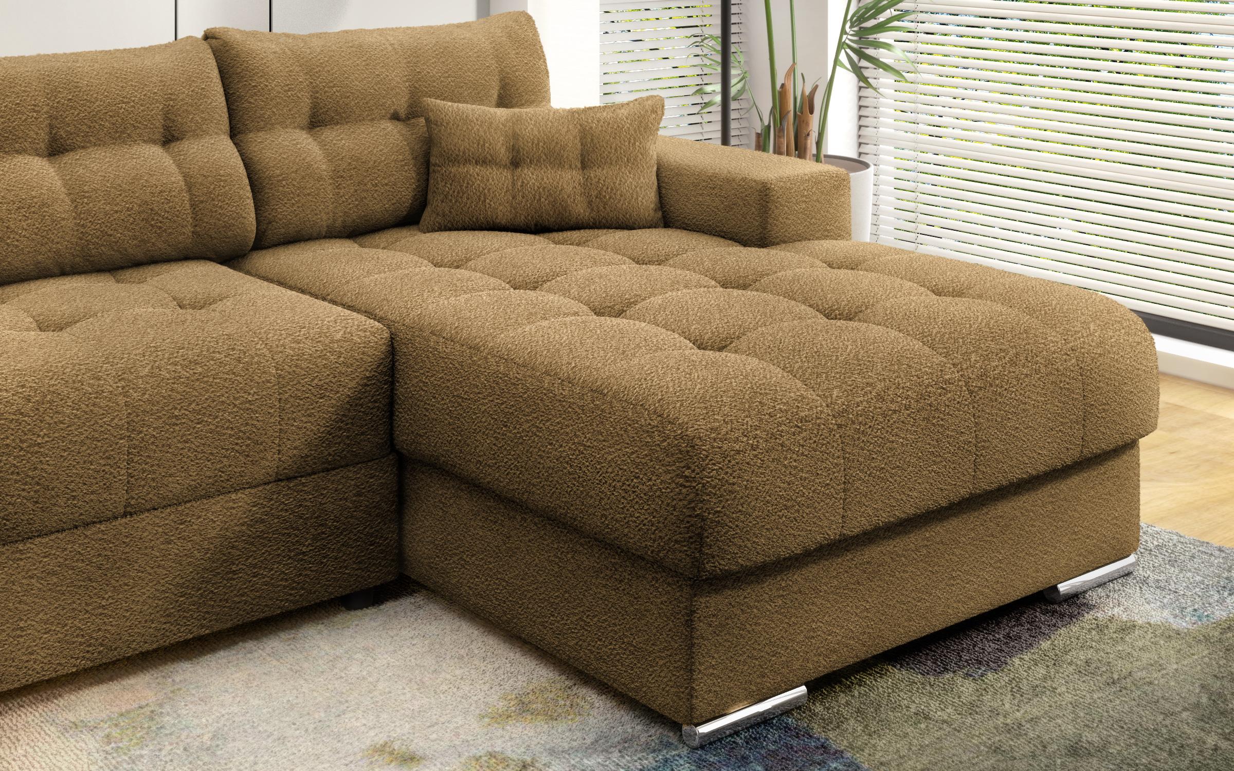 Extendable corner sofa Sander, mustard  9