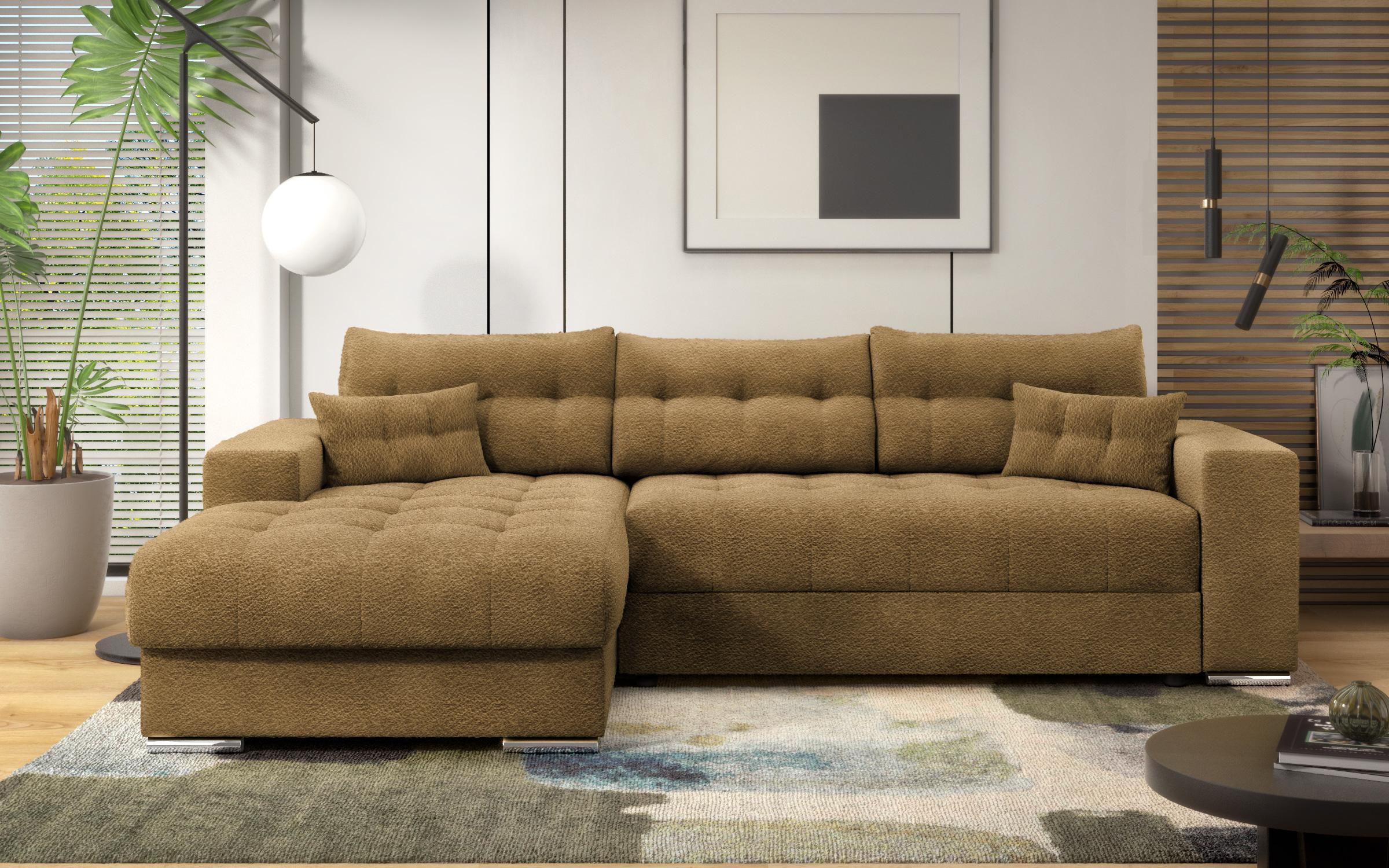 Extendable corner sofa Sander, mustard  3