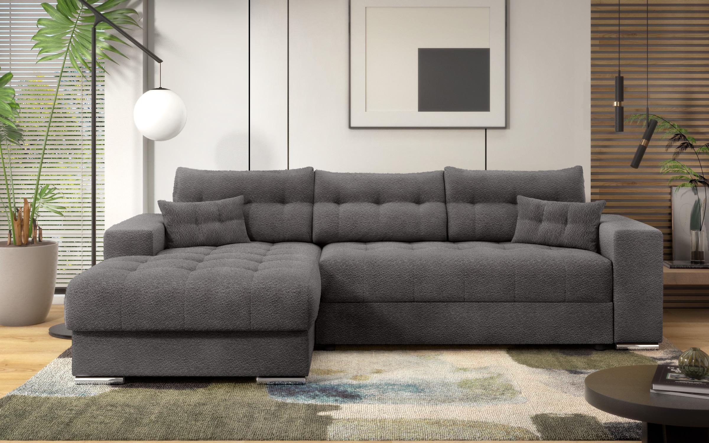 Extendable corner sofa Sander, dark grey  3