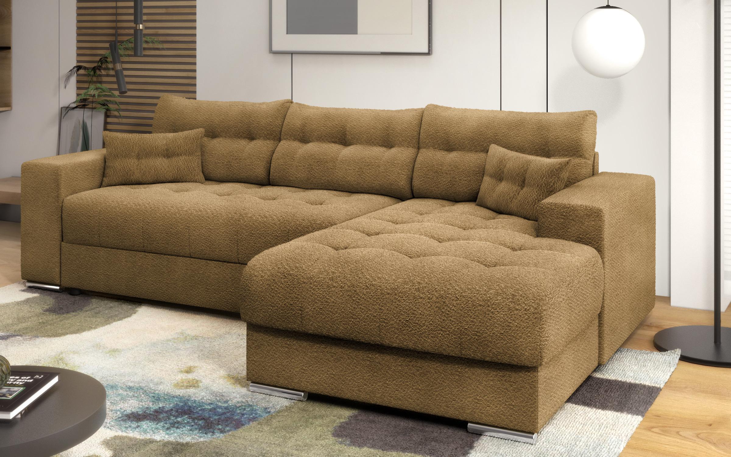 Extendable corner sofa Sander, mustard  4