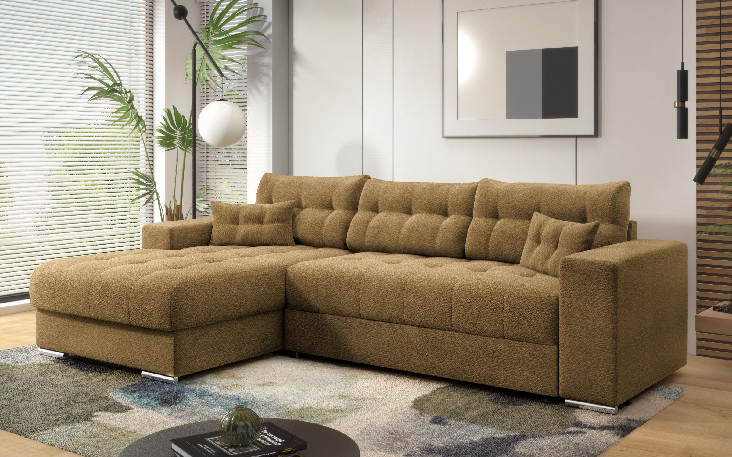 Extendable corner sofa Sander, mustard  4