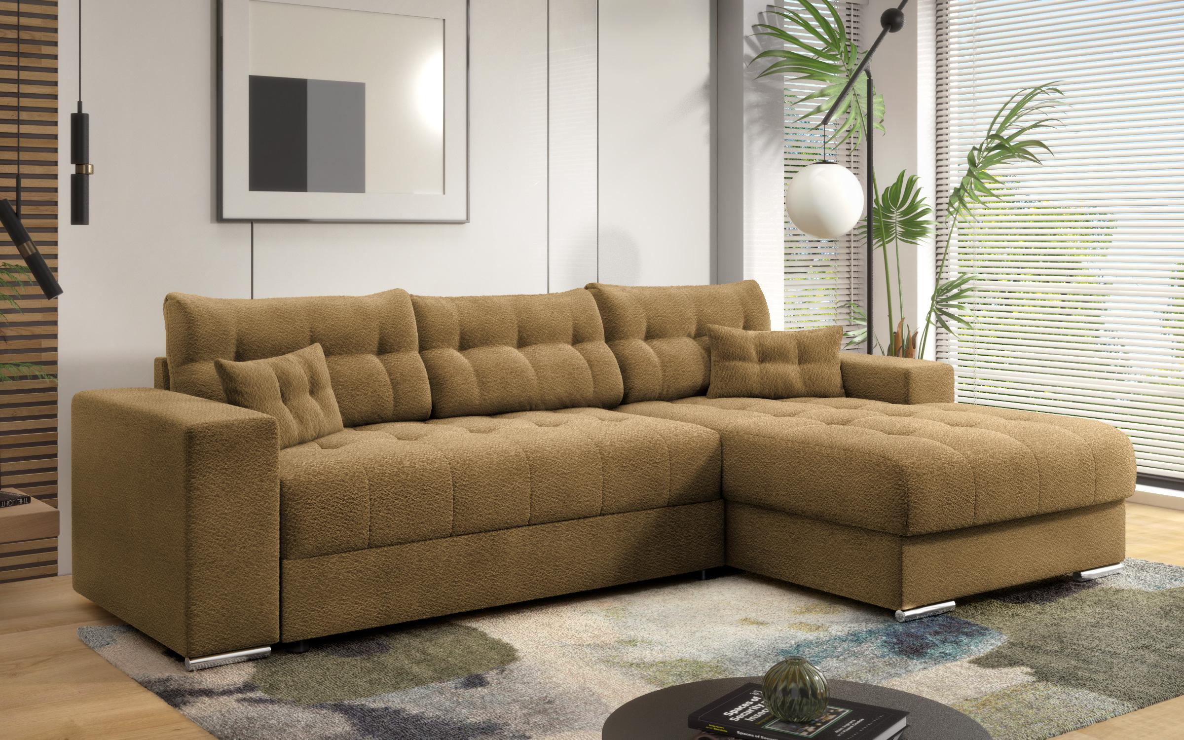 Extendable corner sofa Sander, mustard  5