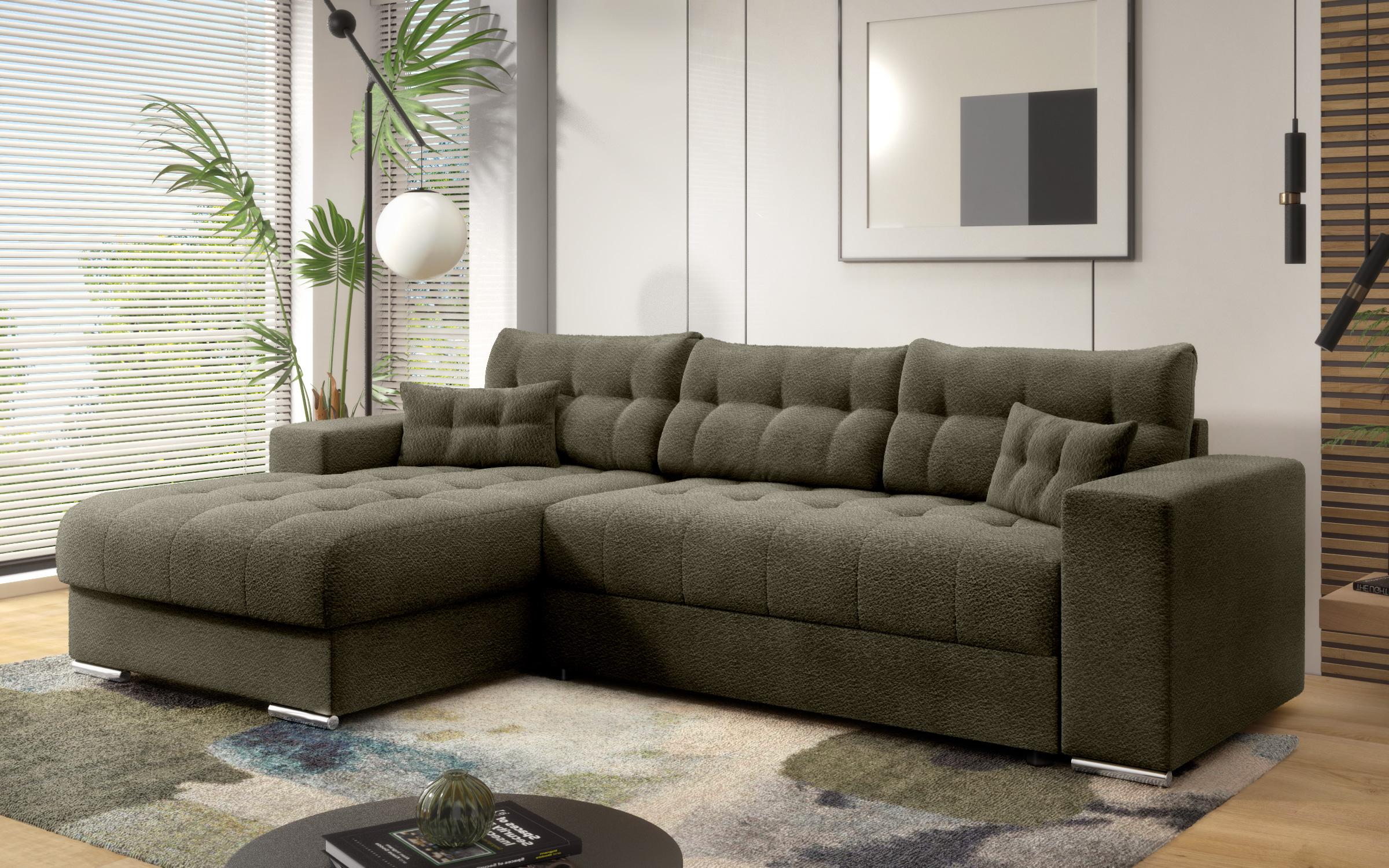 Extendable corner sofa Sander, green  5