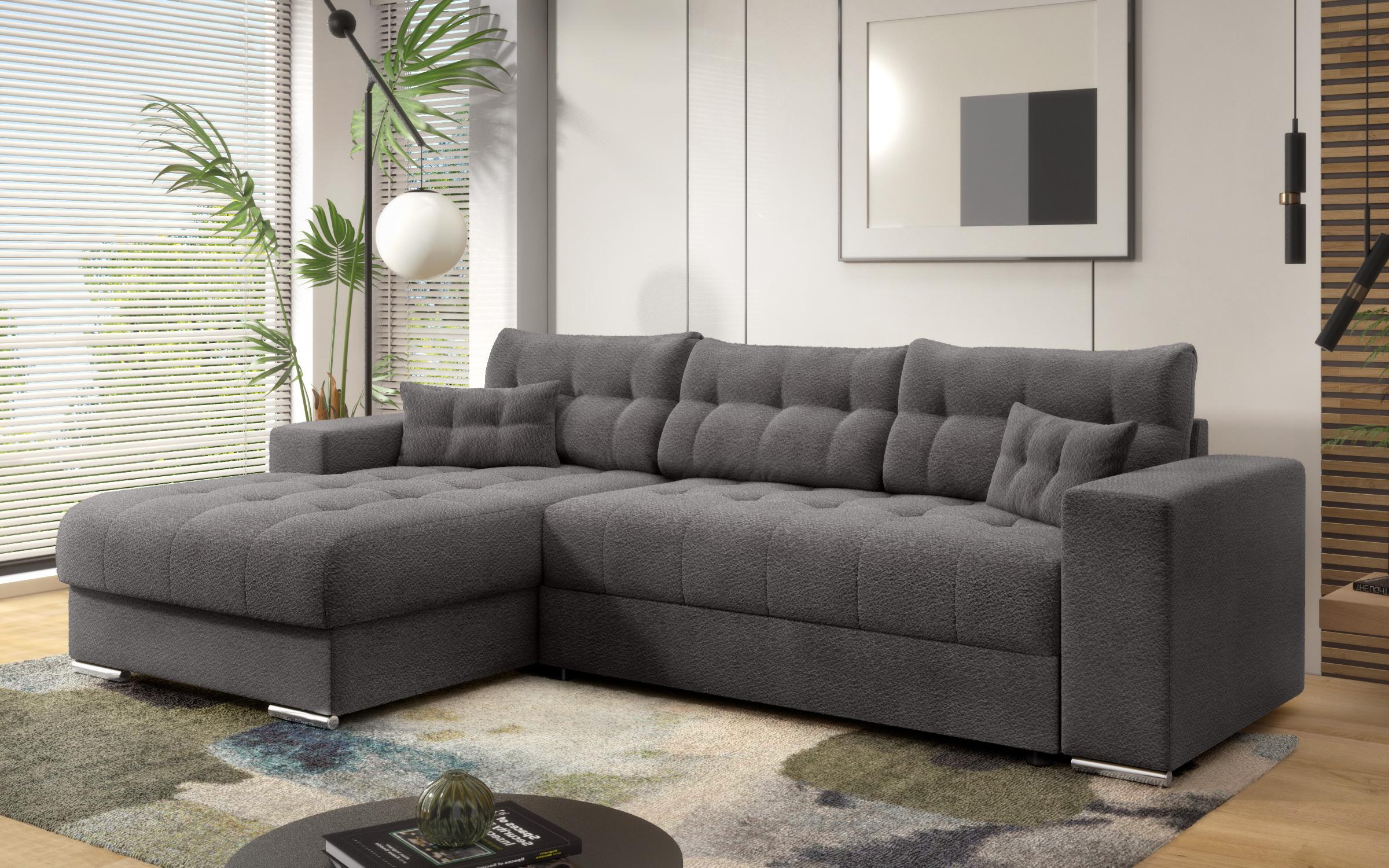 Extendable corner sofa Sander, dark grey  5