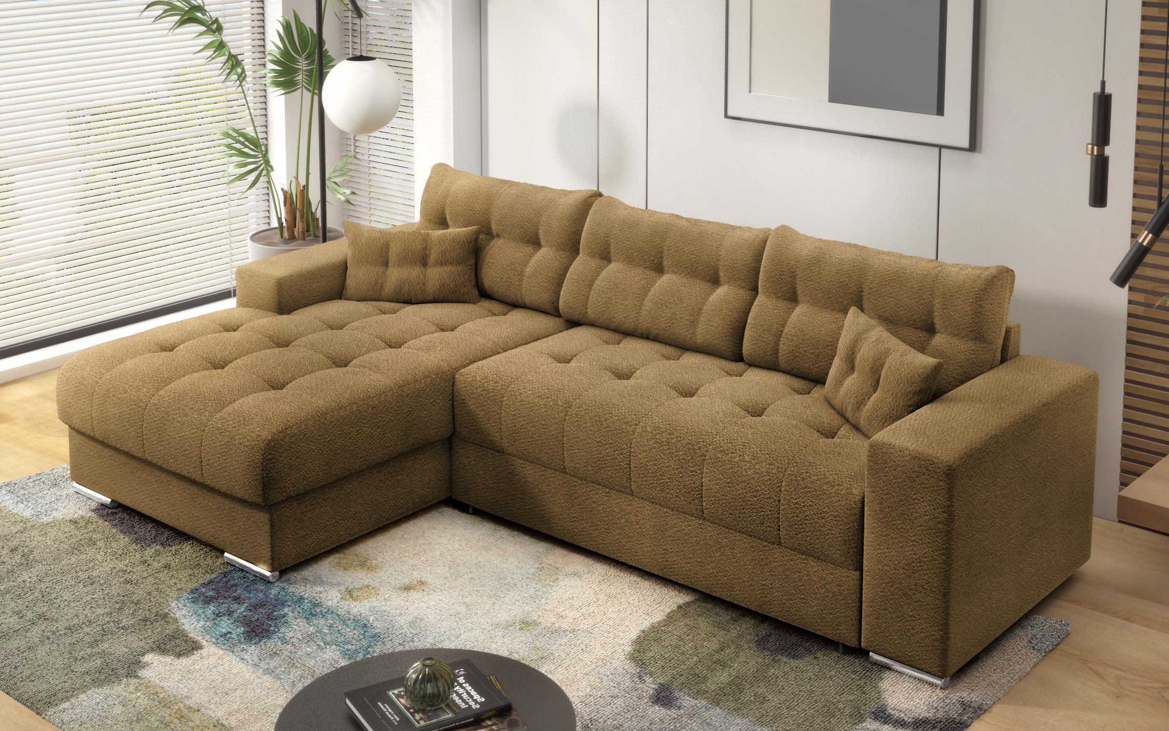 Extendable corner sofa Sander, mustard  5