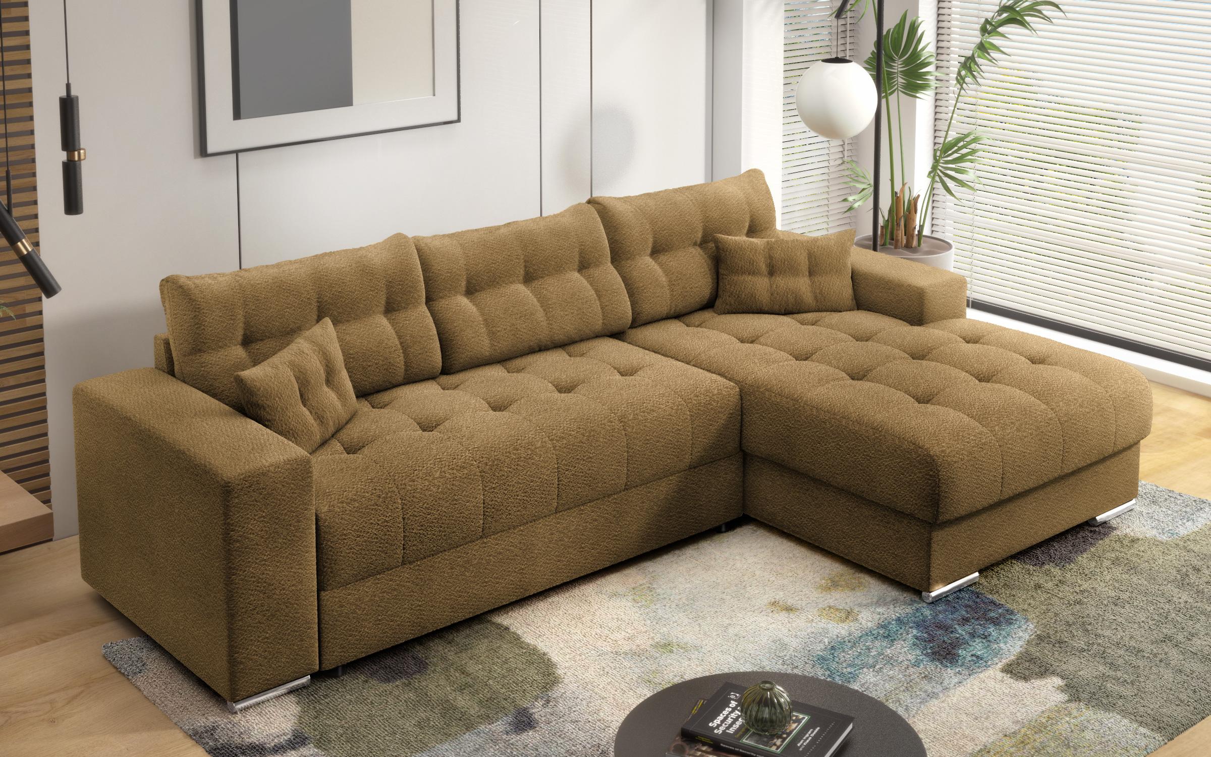 Extendable corner sofa Sander, mustard  6
