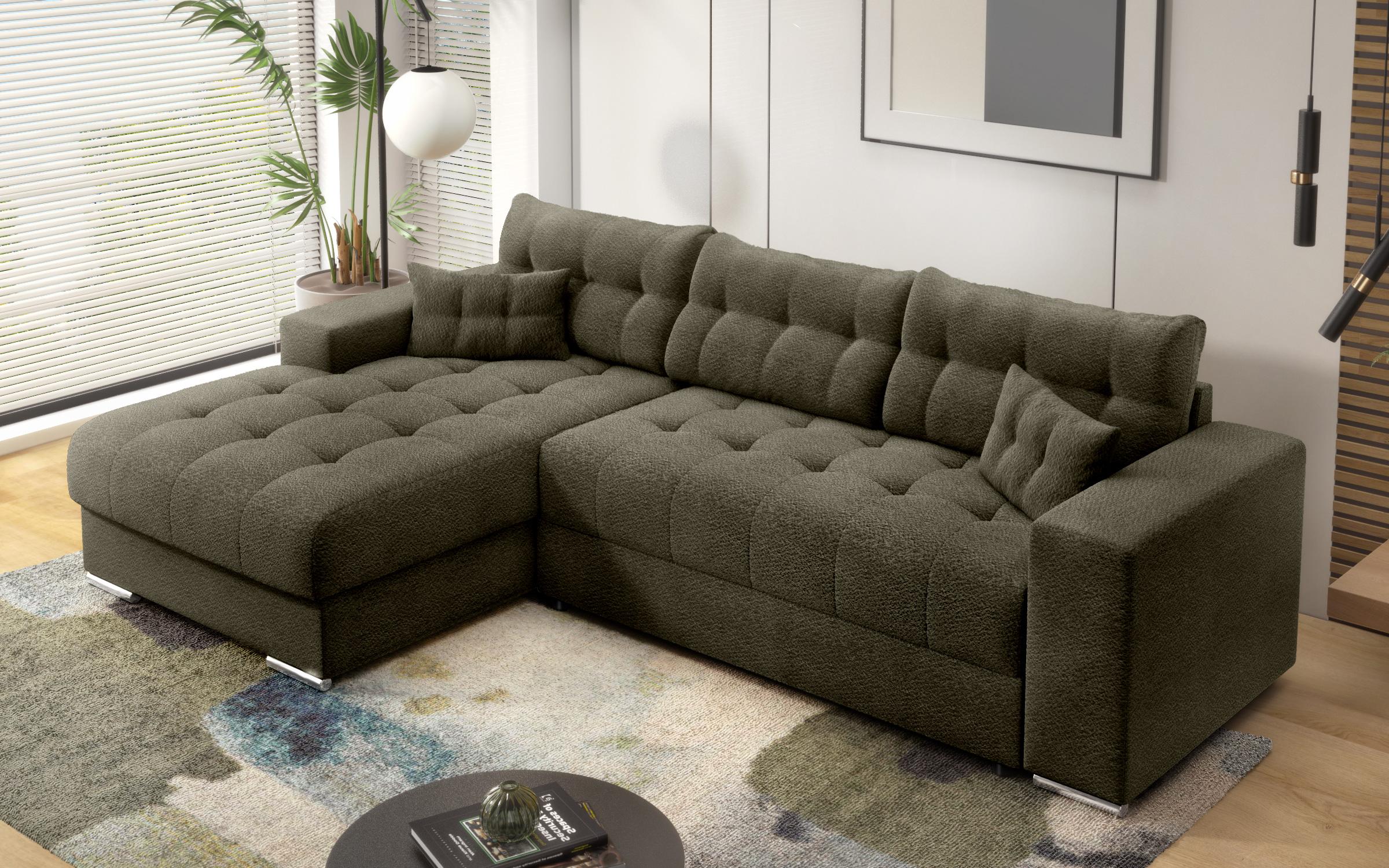 Extendable corner sofa Sander, green  6