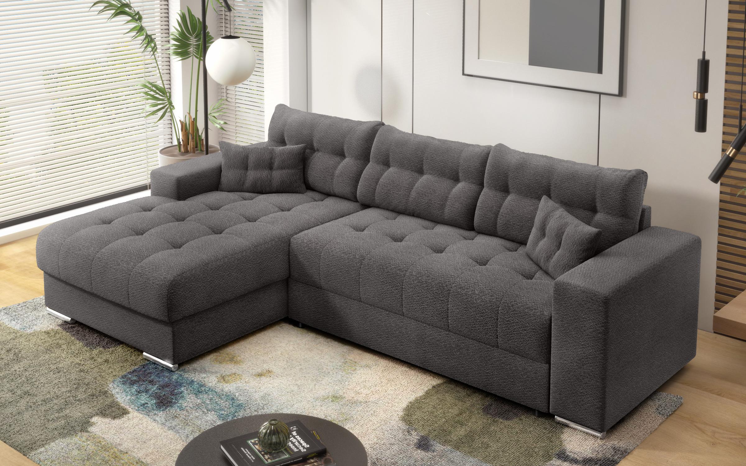 Extendable corner sofa Sander, dark grey  6