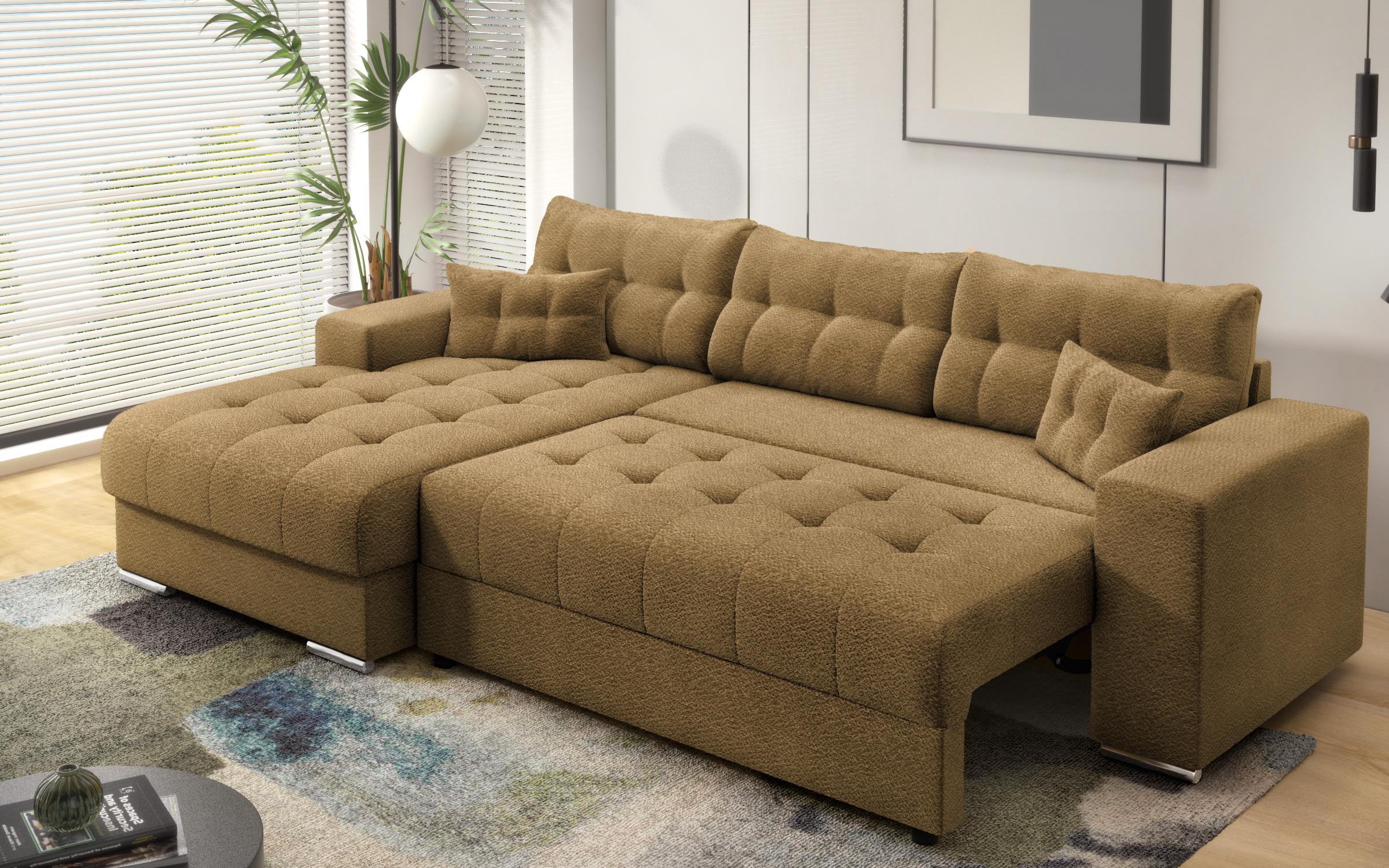 Extendable corner sofa Sander, mustard  6