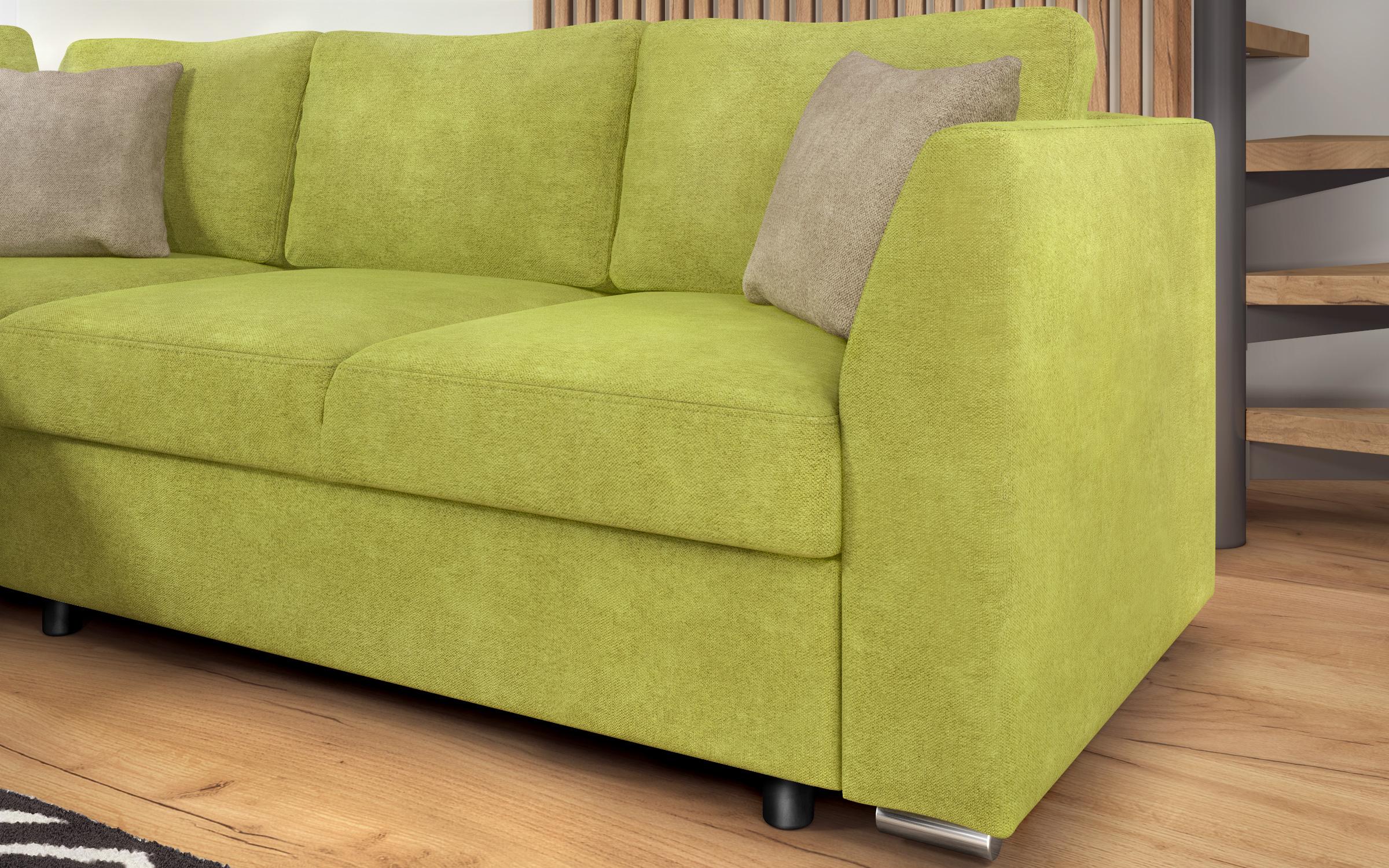 Extendable corner sofa Toscana S, green + light brown  8