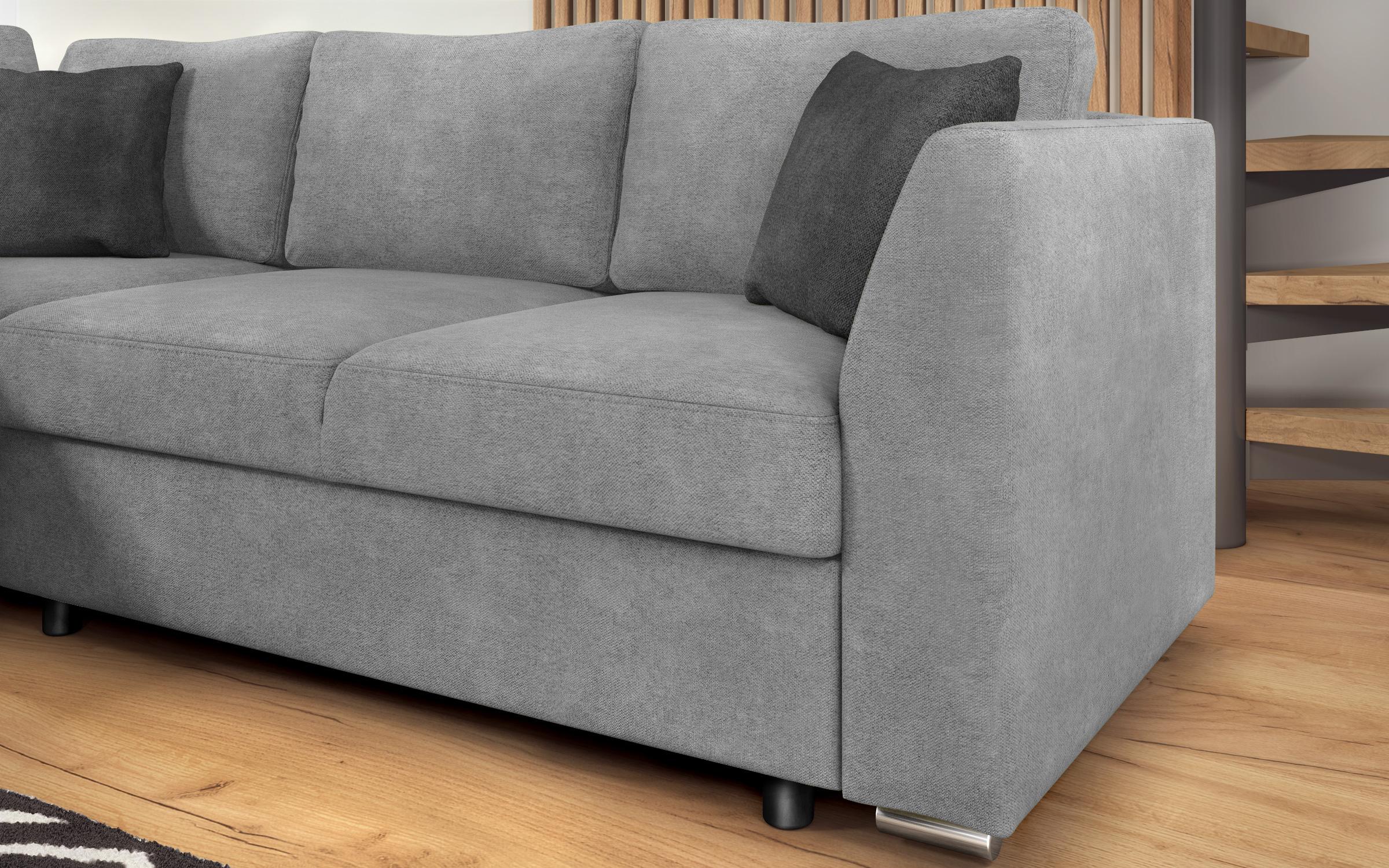 Extendable corner sofa Toscana S, light grey + dark grey  9