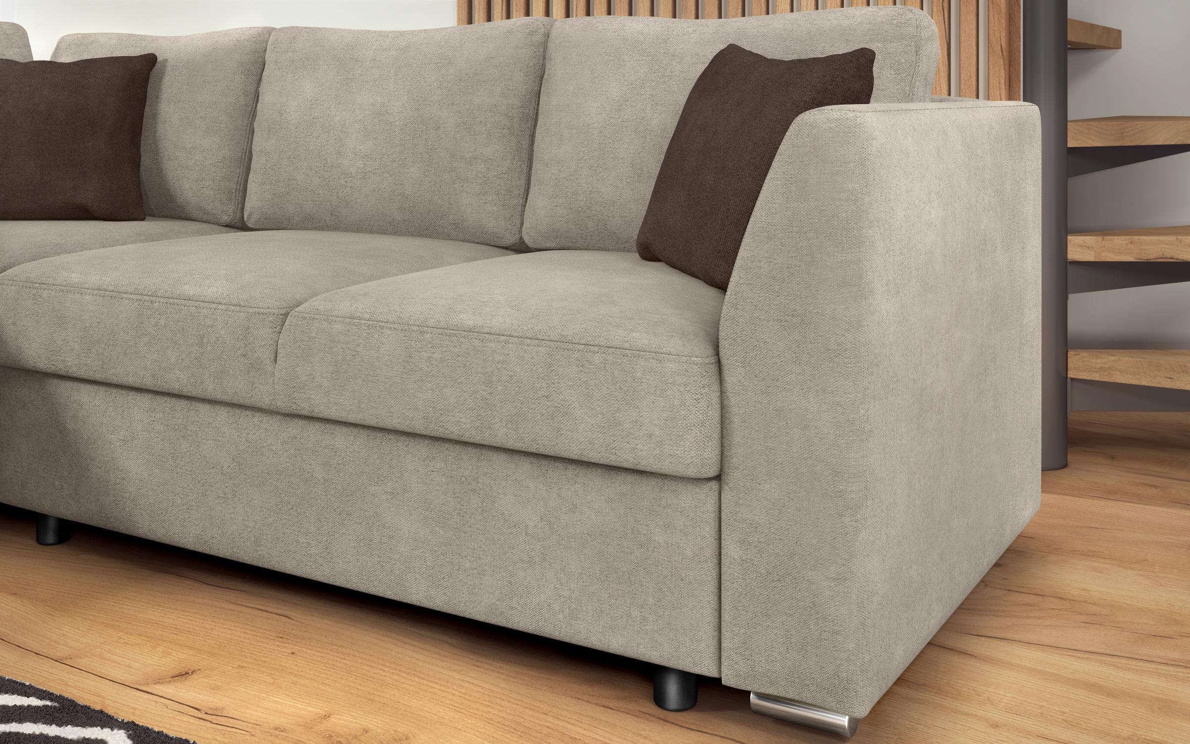 Extendable corner sofa Toscana S, light brown + brown  9
