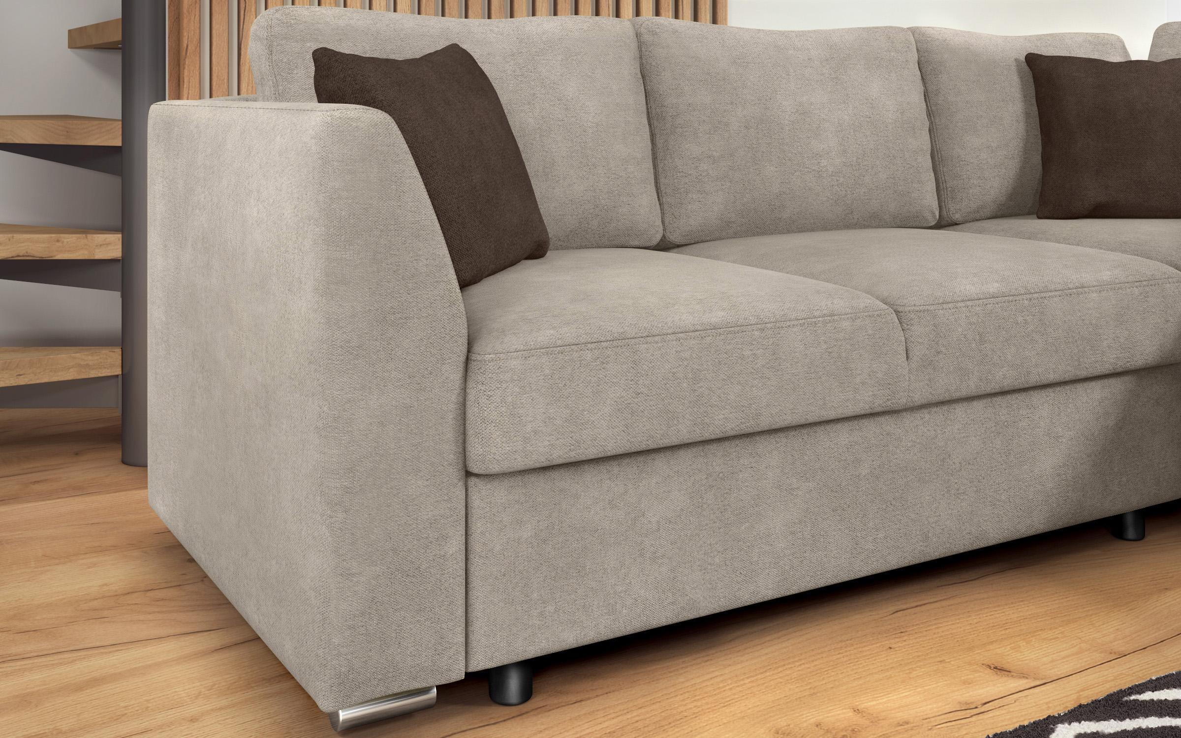 Extendable corner sofa Toscana S, light brown + brown  9