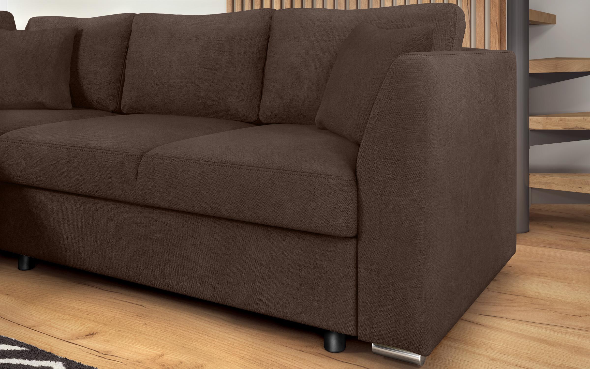 Extendable corner sofa Toscana S, brown  8