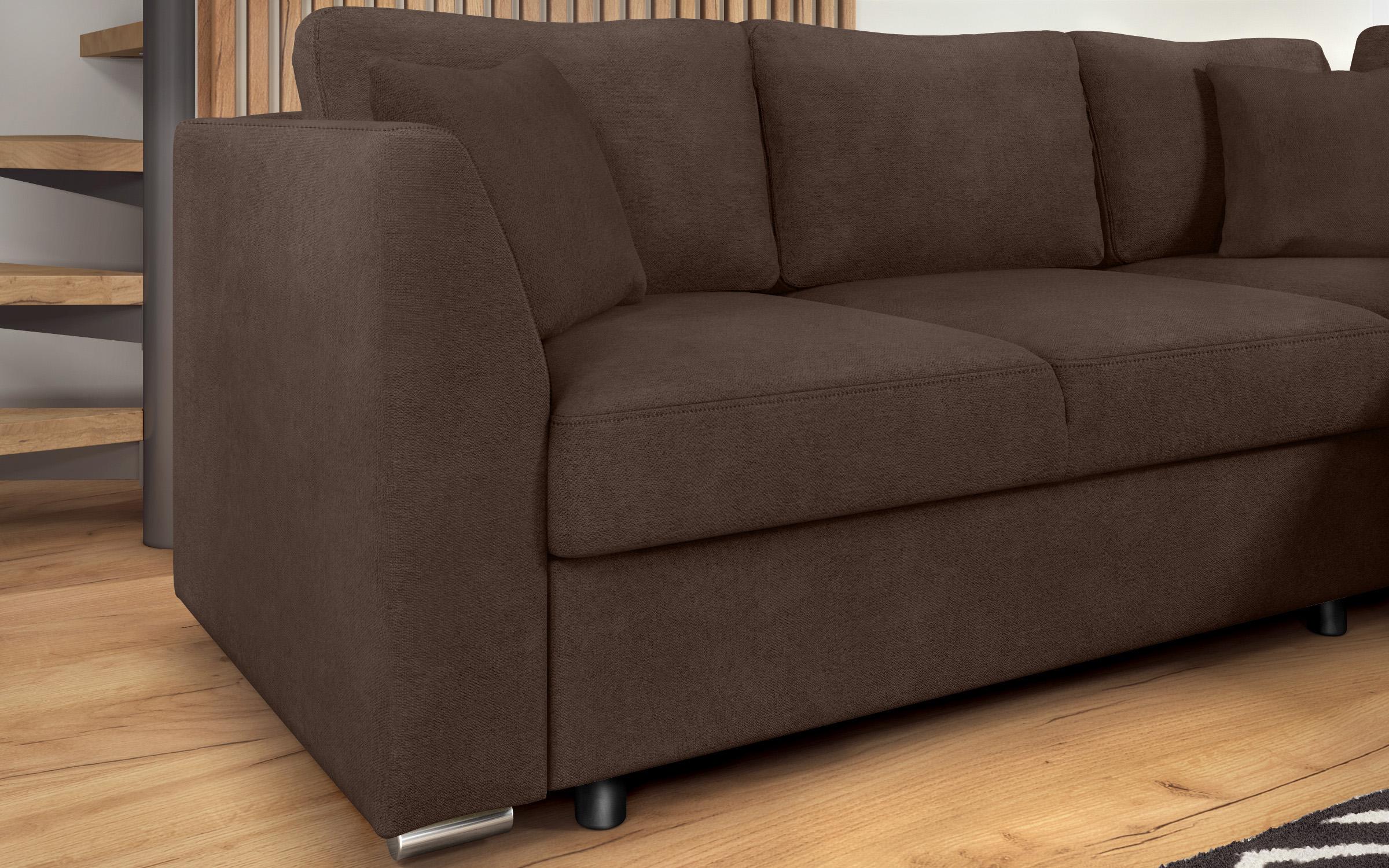 Extendable corner sofa Toscana S, brown  8
