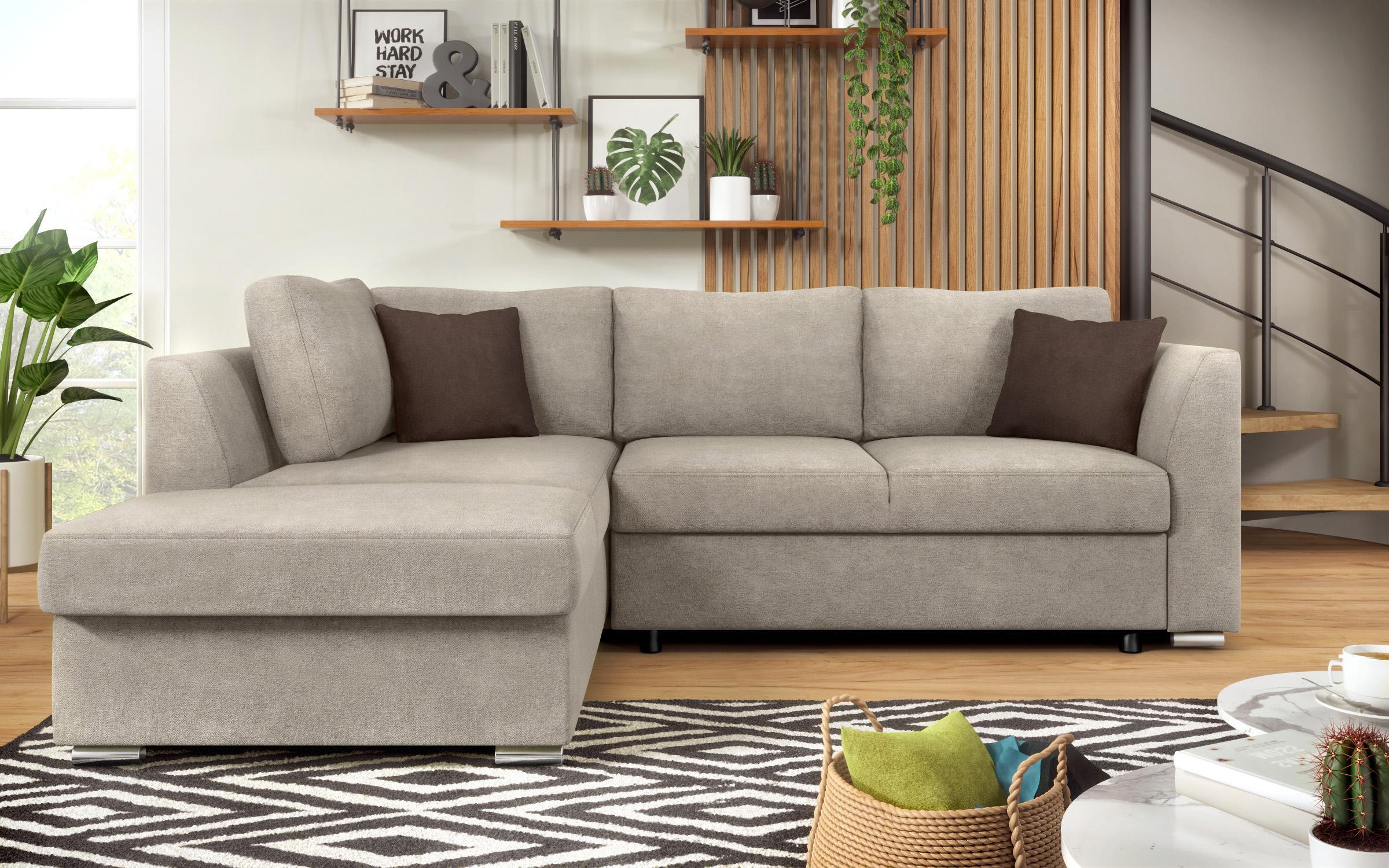 Extendable corner sofa Toscana S, light brown + brown  3