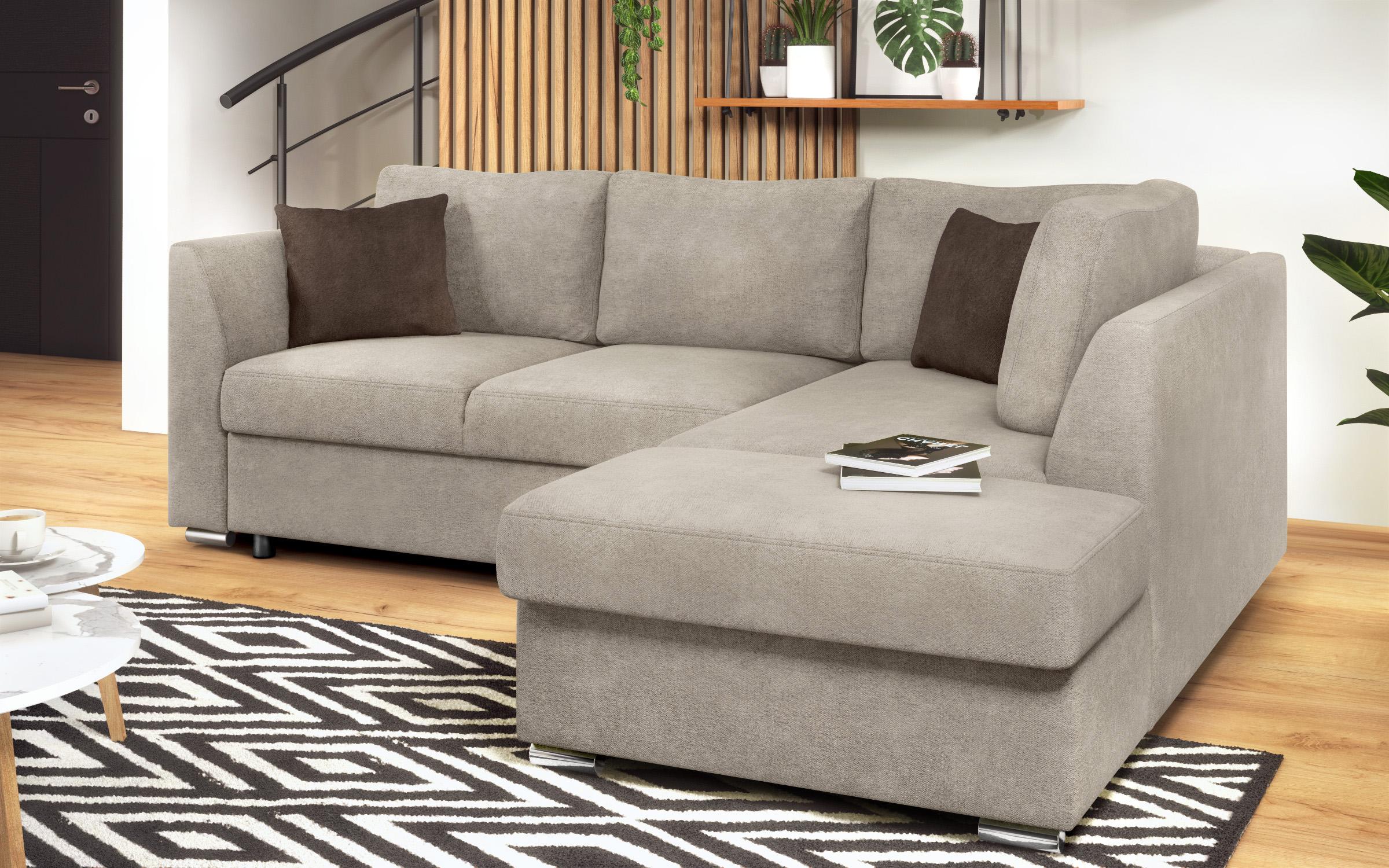 Extendable corner sofa Toscana S, light brown + brown  5