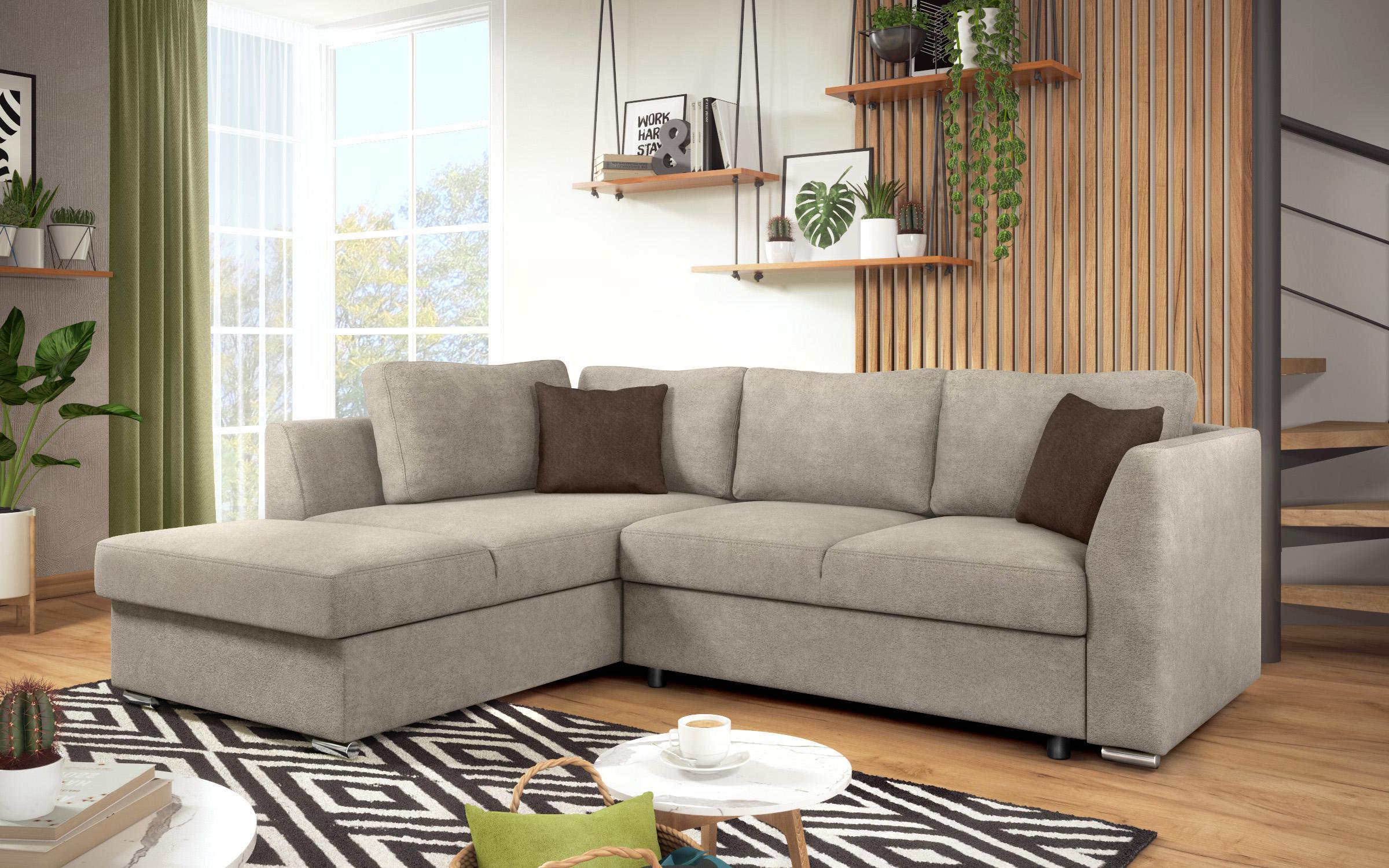 Extendable corner sofa Toscana S, light brown + brown  5