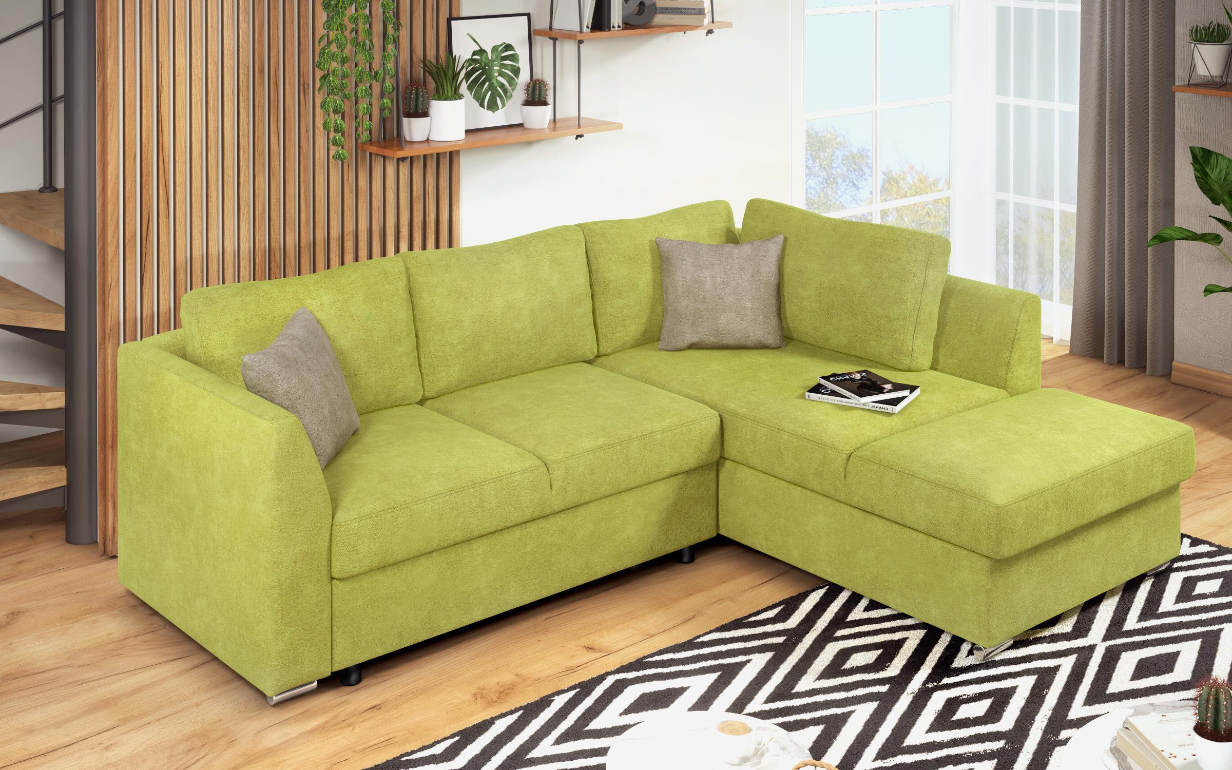 Extendable corner sofa Toscana S, green + light brown  6