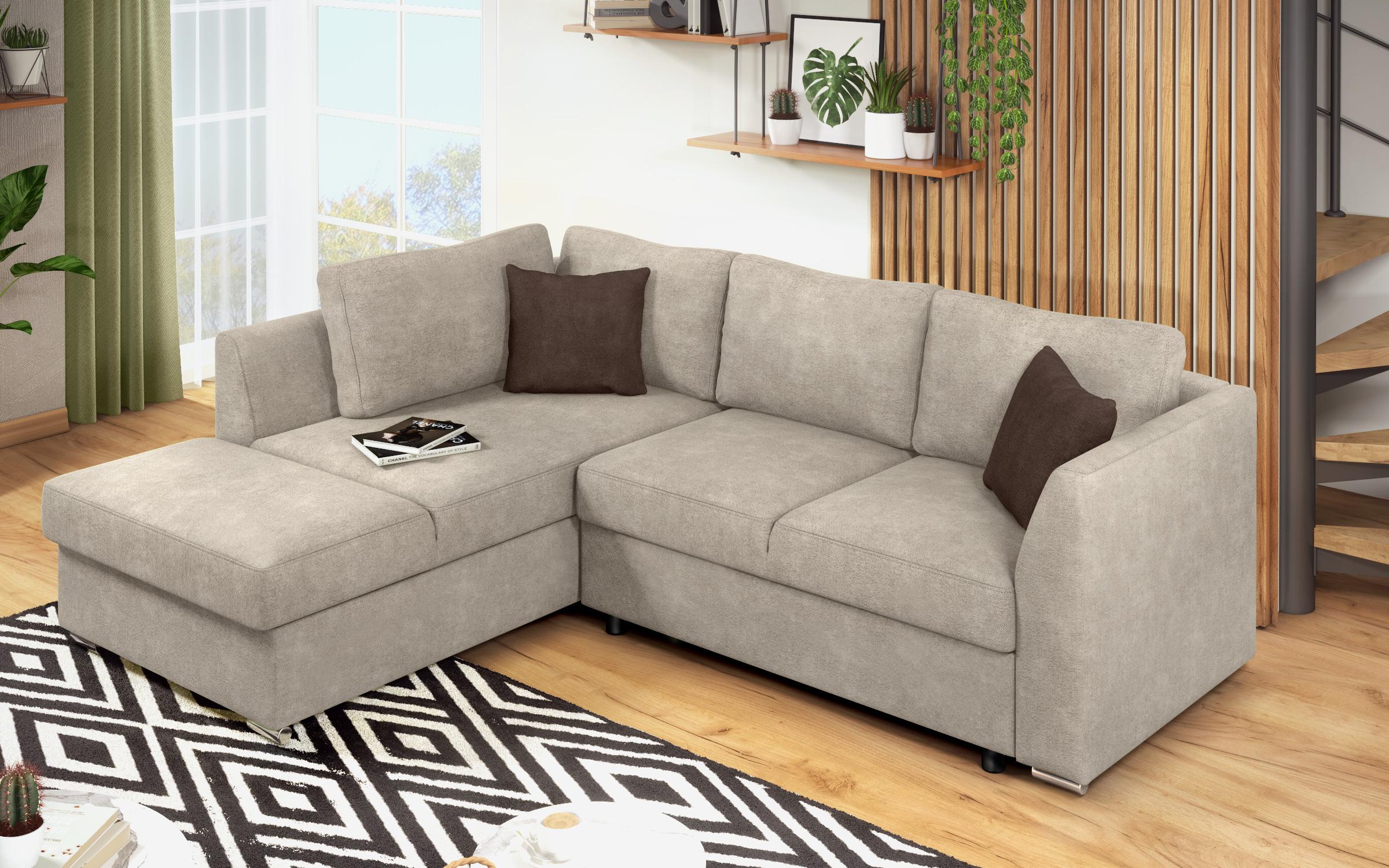 Extendable corner sofa Toscana S, light brown + brown  5