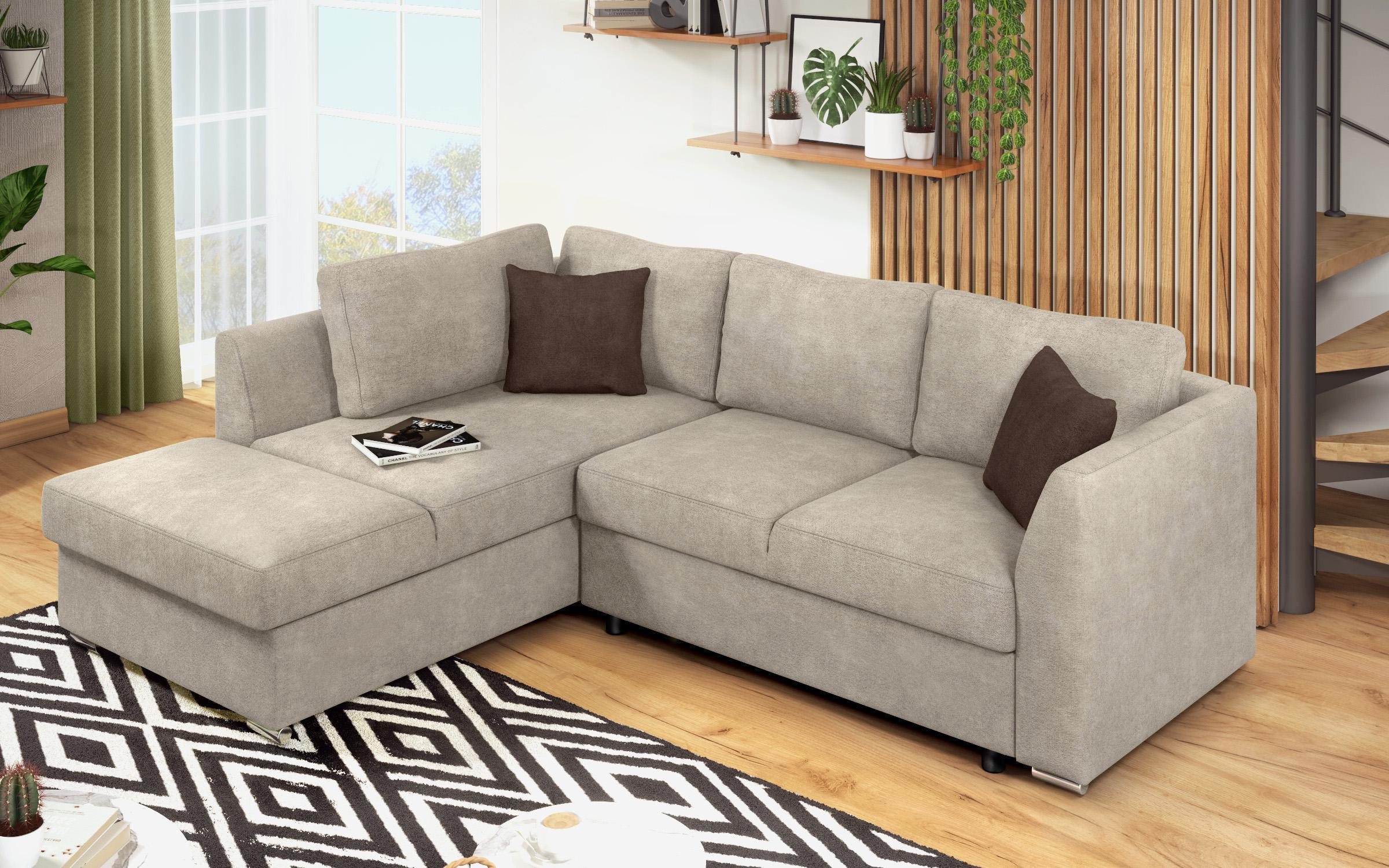 Extendable corner sofa Toscana S, light brown + brown  8