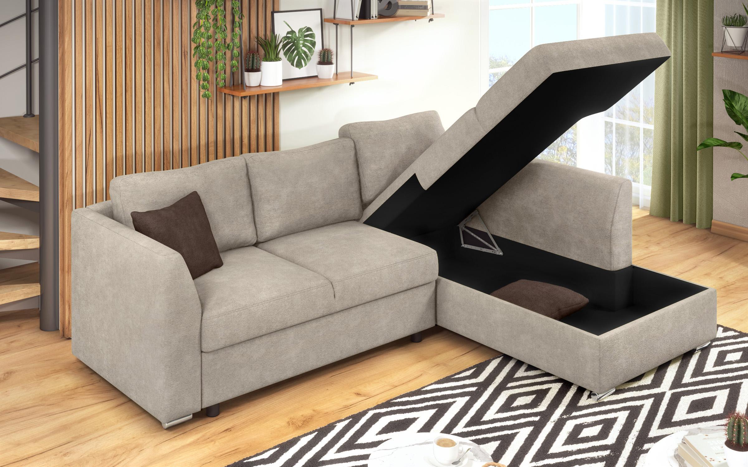 Extendable corner sofa Toscana S, light brown + brown  7