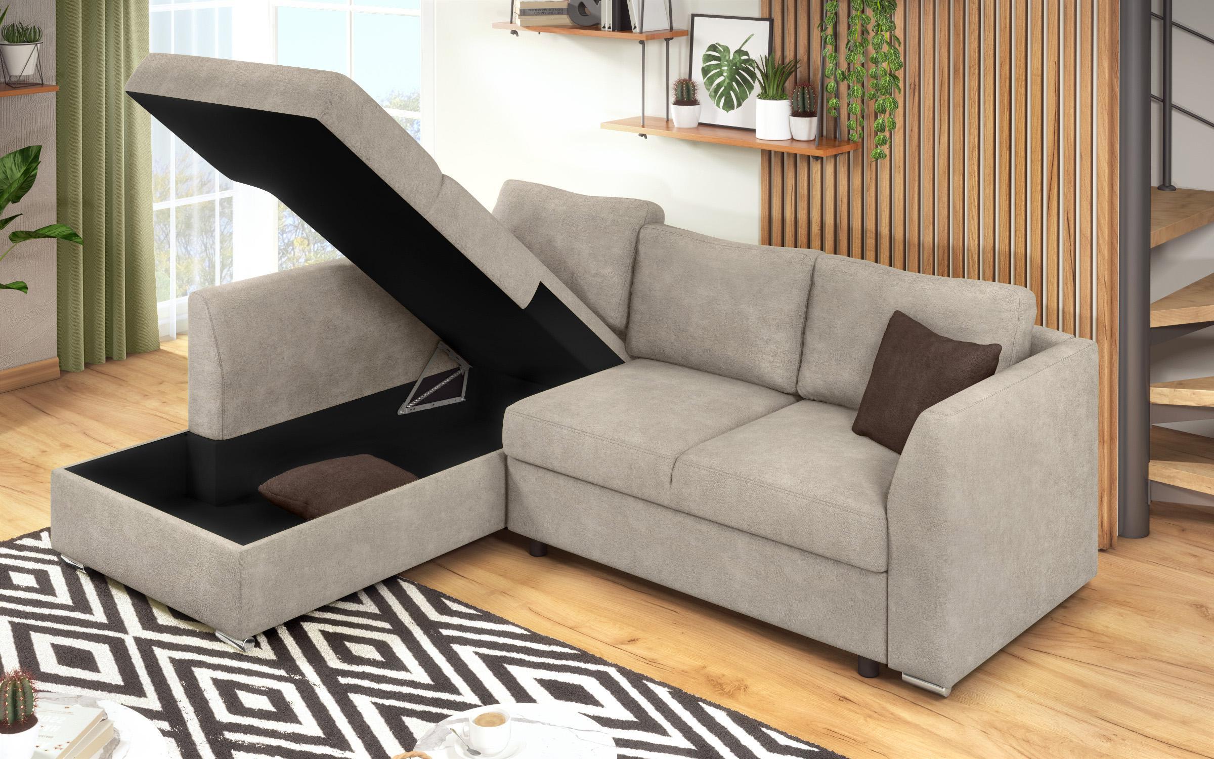 Extendable corner sofa Toscana S, light brown + brown  9
