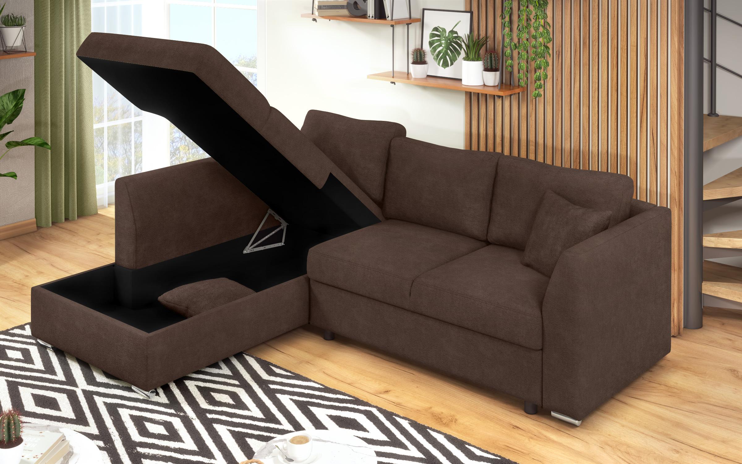 Extendable corner sofa Toscana S, brown  6