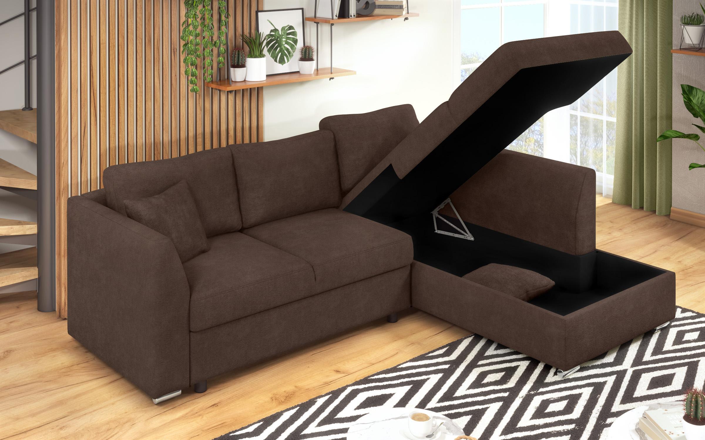 Extendable corner sofa Toscana S, brown  6