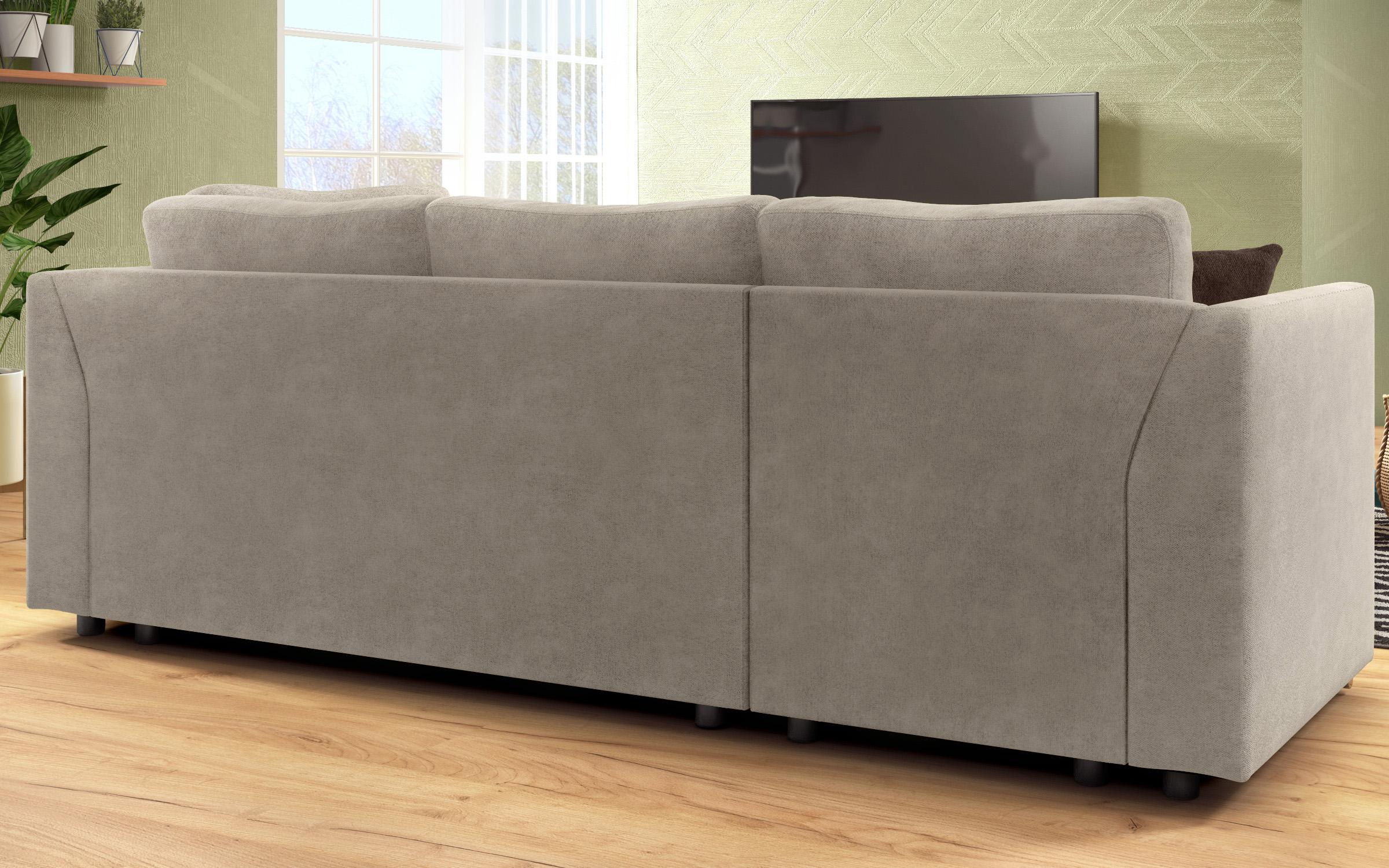 Extendable corner sofa Toscana S, light brown + brown  8