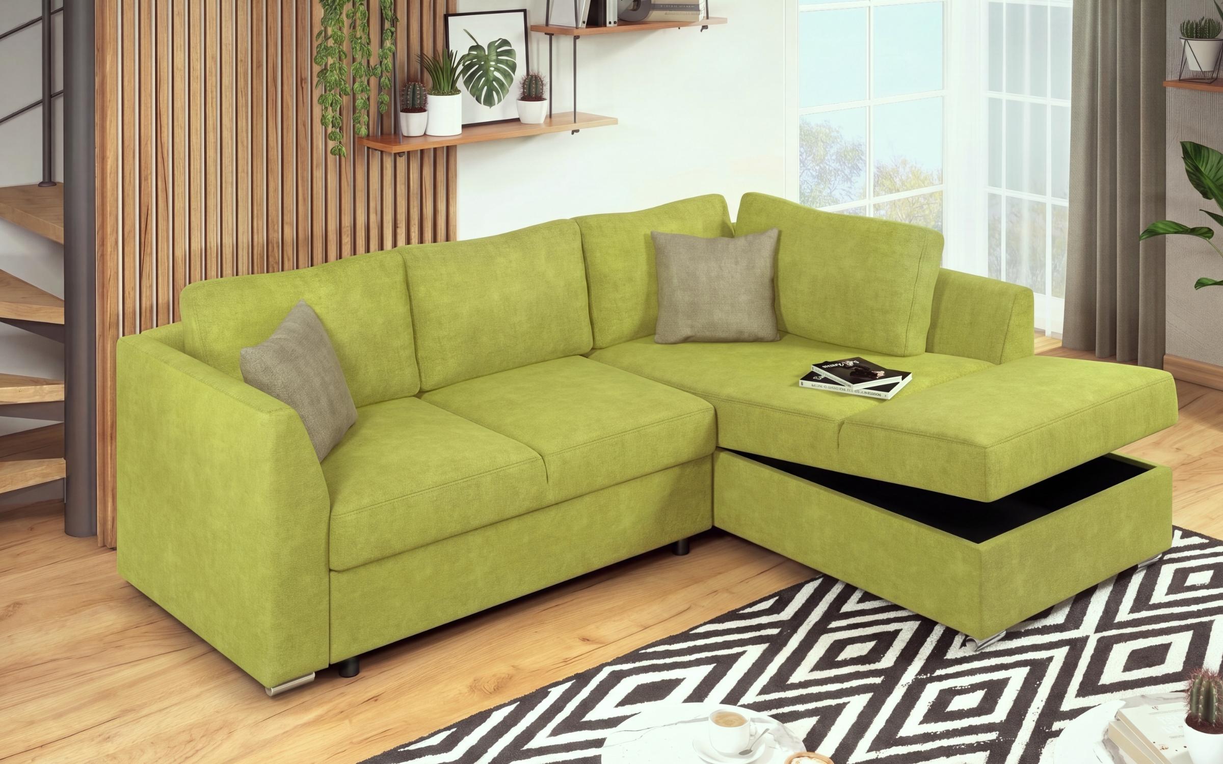 Extendable corner sofa Toscana S, green + light brown  8