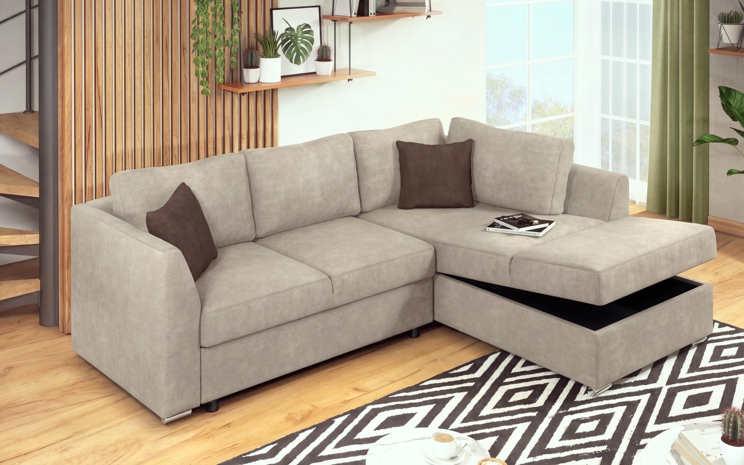 Extendable corner sofa Toscana S, light brown + brown  4