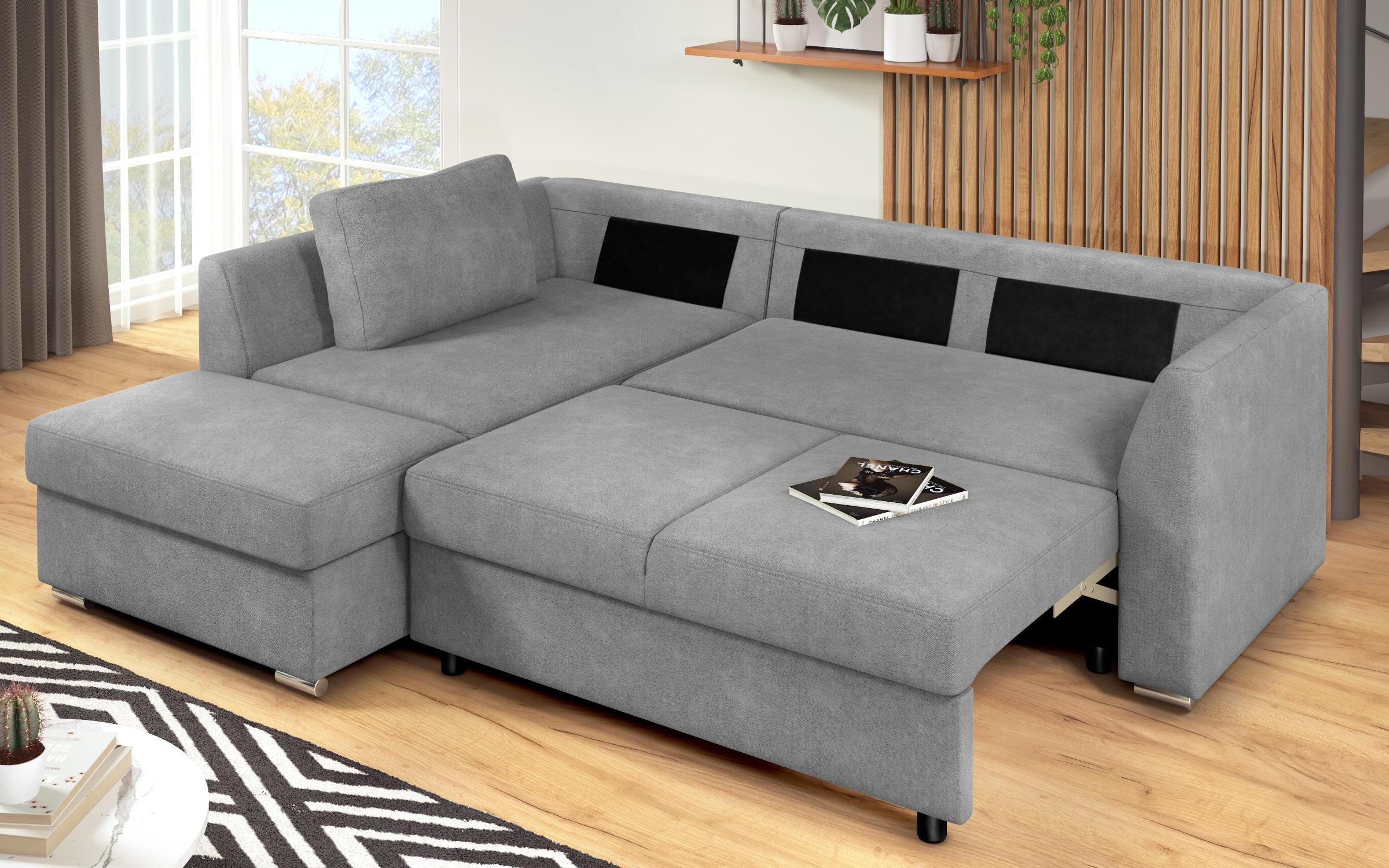 Extendable corner sofa Toscana S, light grey + dark grey  11