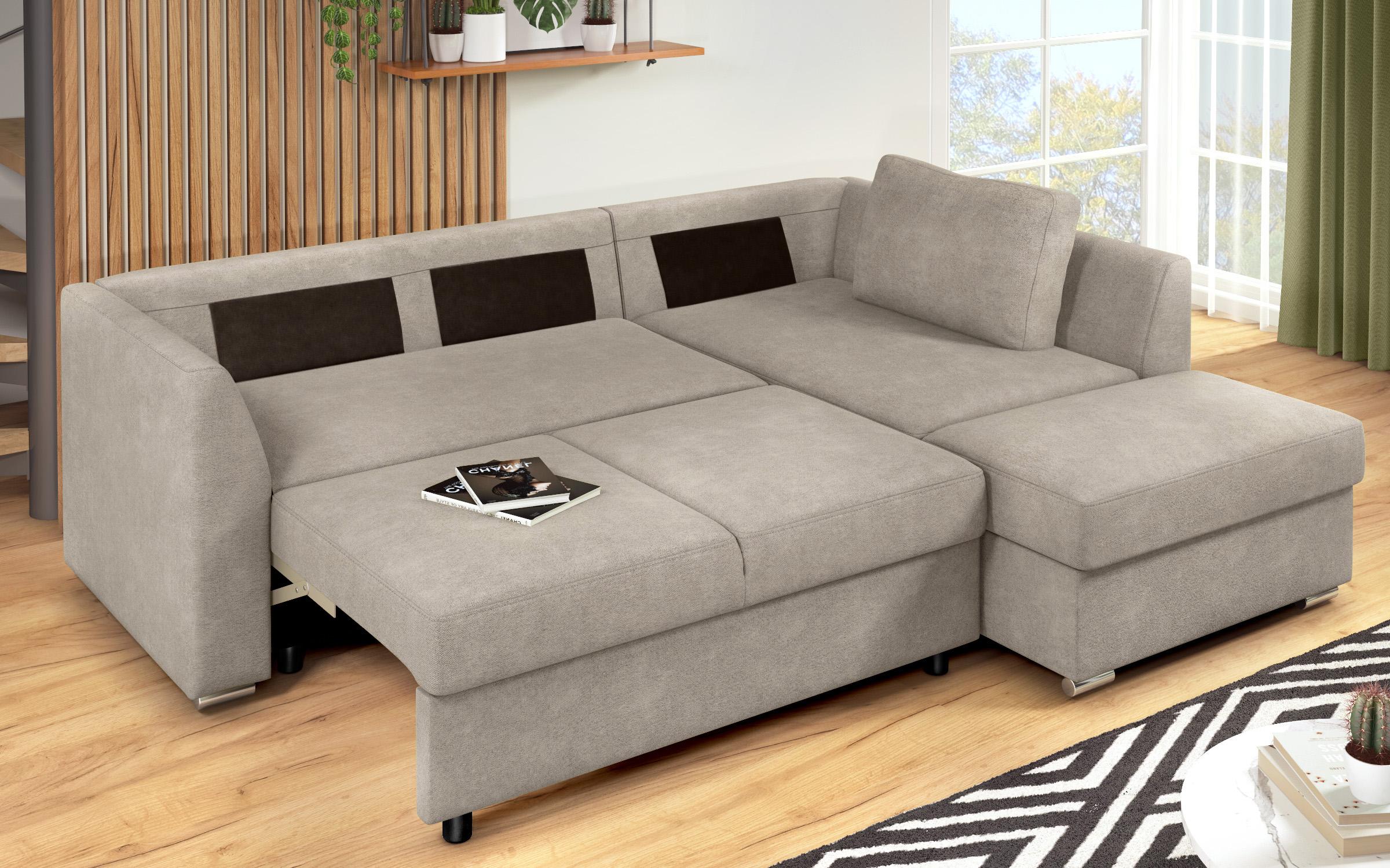 Extendable corner sofa Toscana S, light brown + brown  11