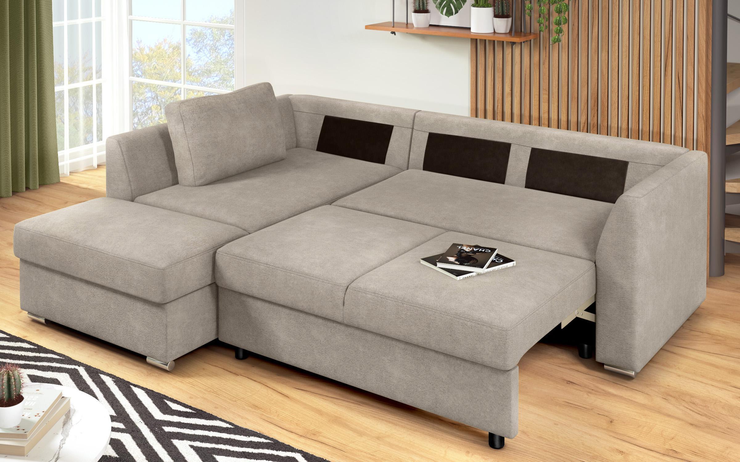 Extendable corner sofa Toscana S, light brown + brown  11