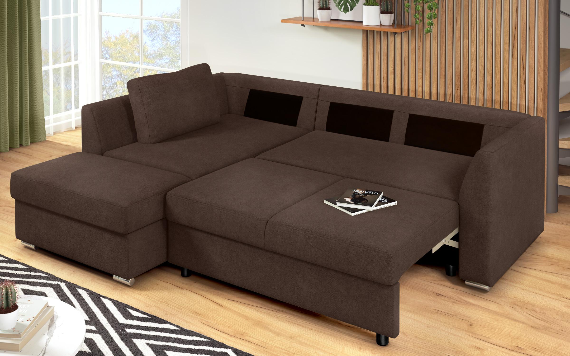 Extendable corner sofa Toscana S, brown  10