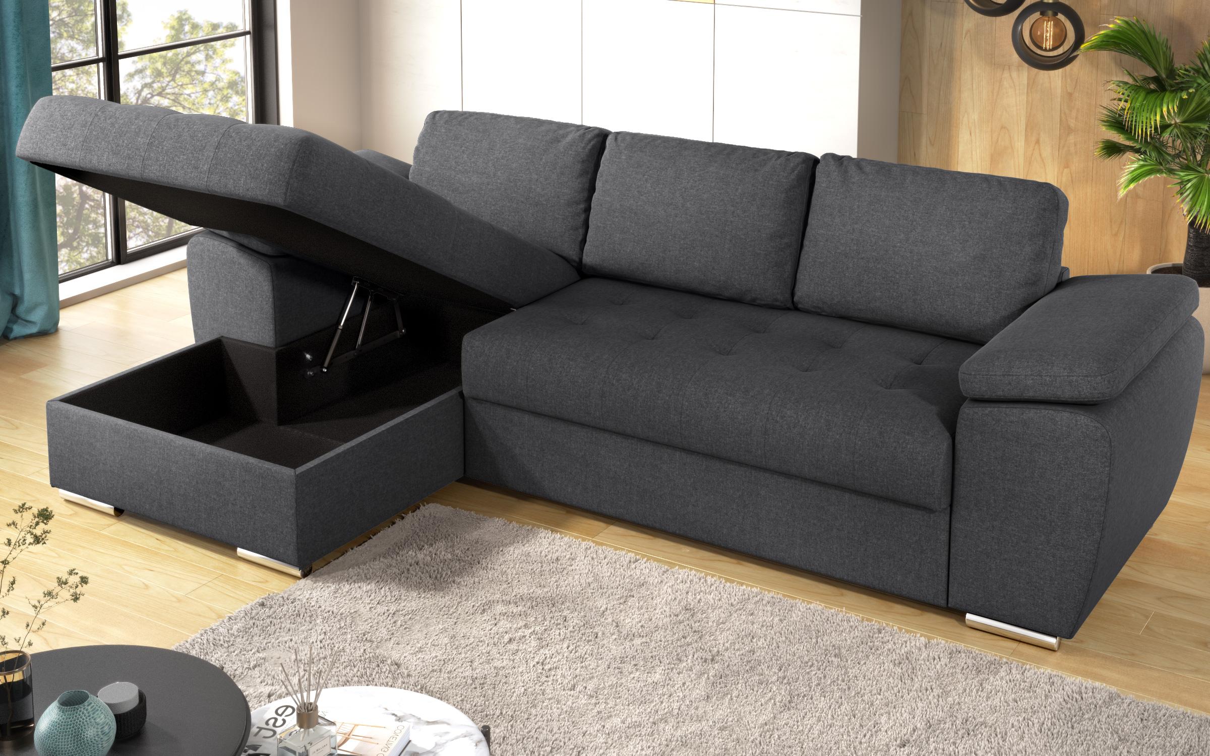 Extendable corner sofa Valencia Pocket, dark grey  10