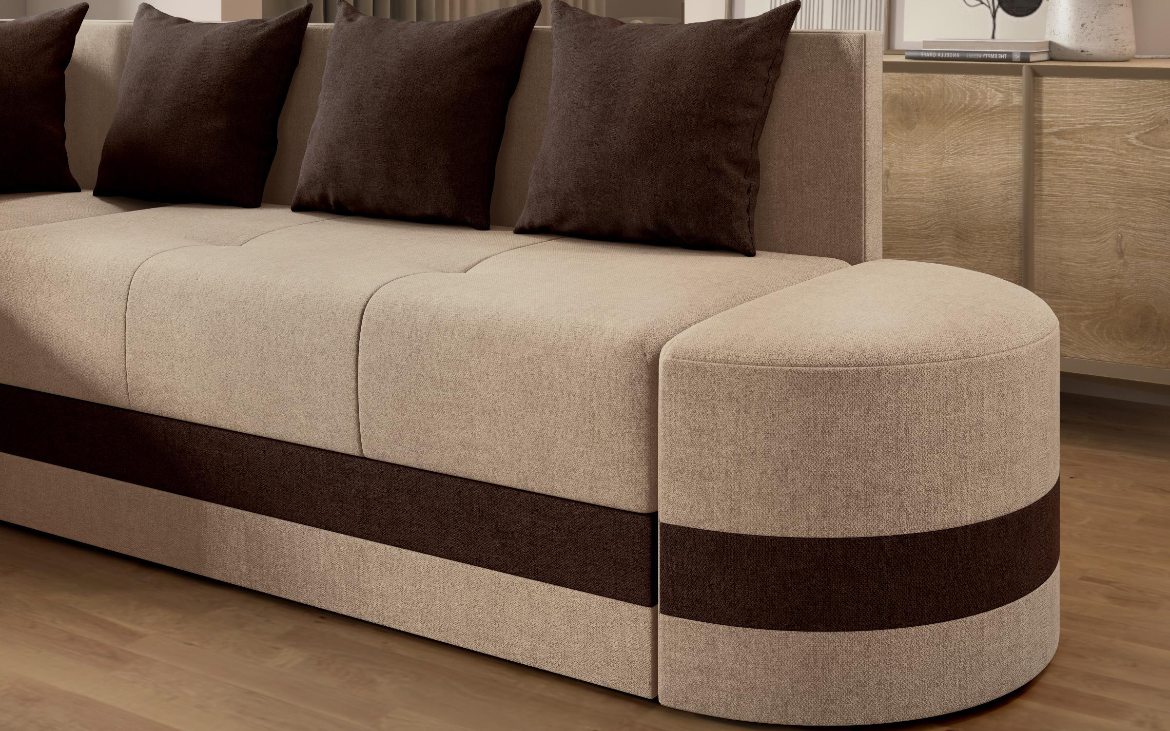 Extendable corner sofa Viliyan S, beige + brown  8