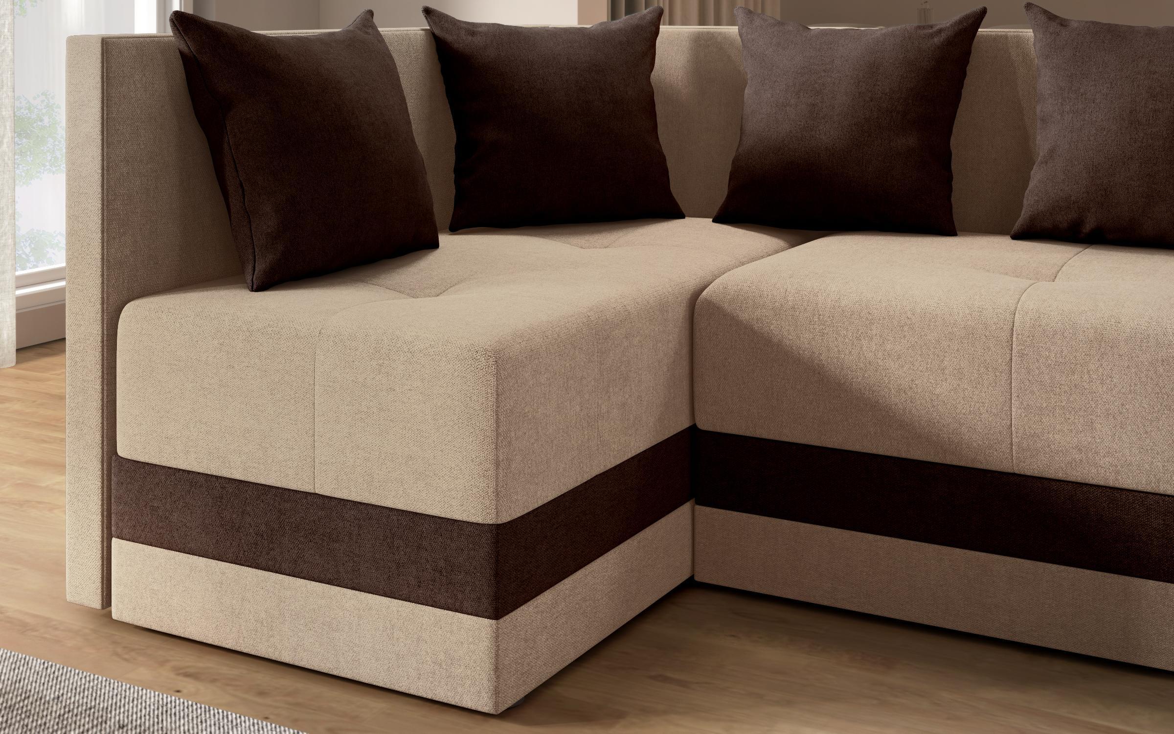 Extendable corner sofa Viliyan S, beige + brown  9