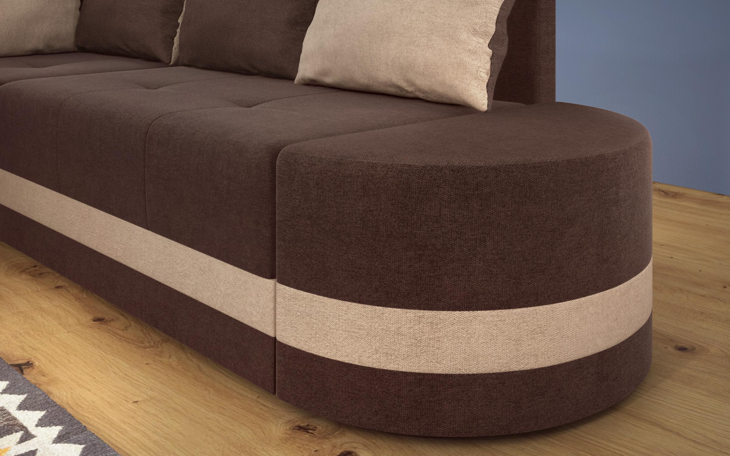 Extendable corner sofa Viliyan M, brown + beige  4