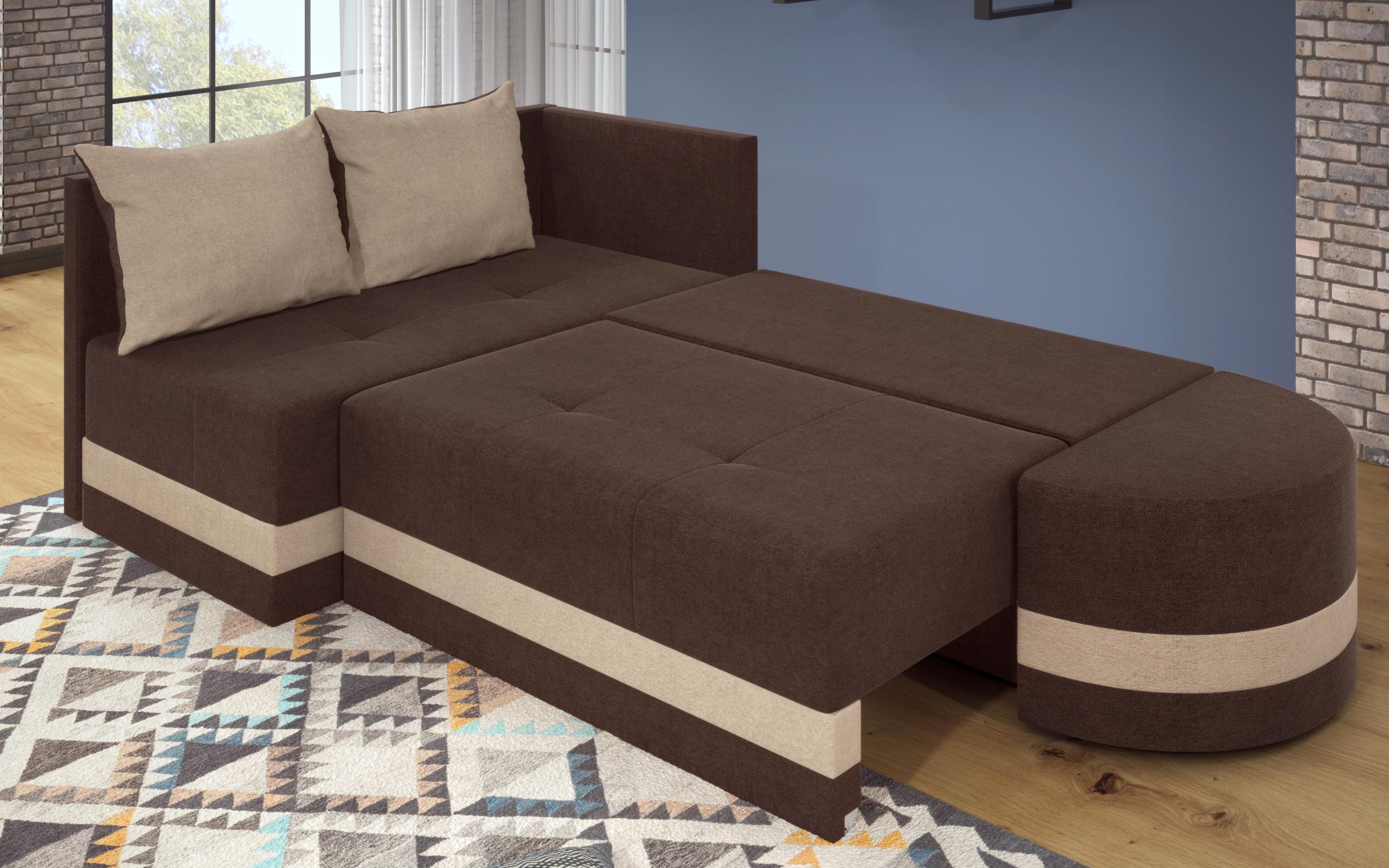 Extendable corner sofa Viliyan M, brown + beige  7