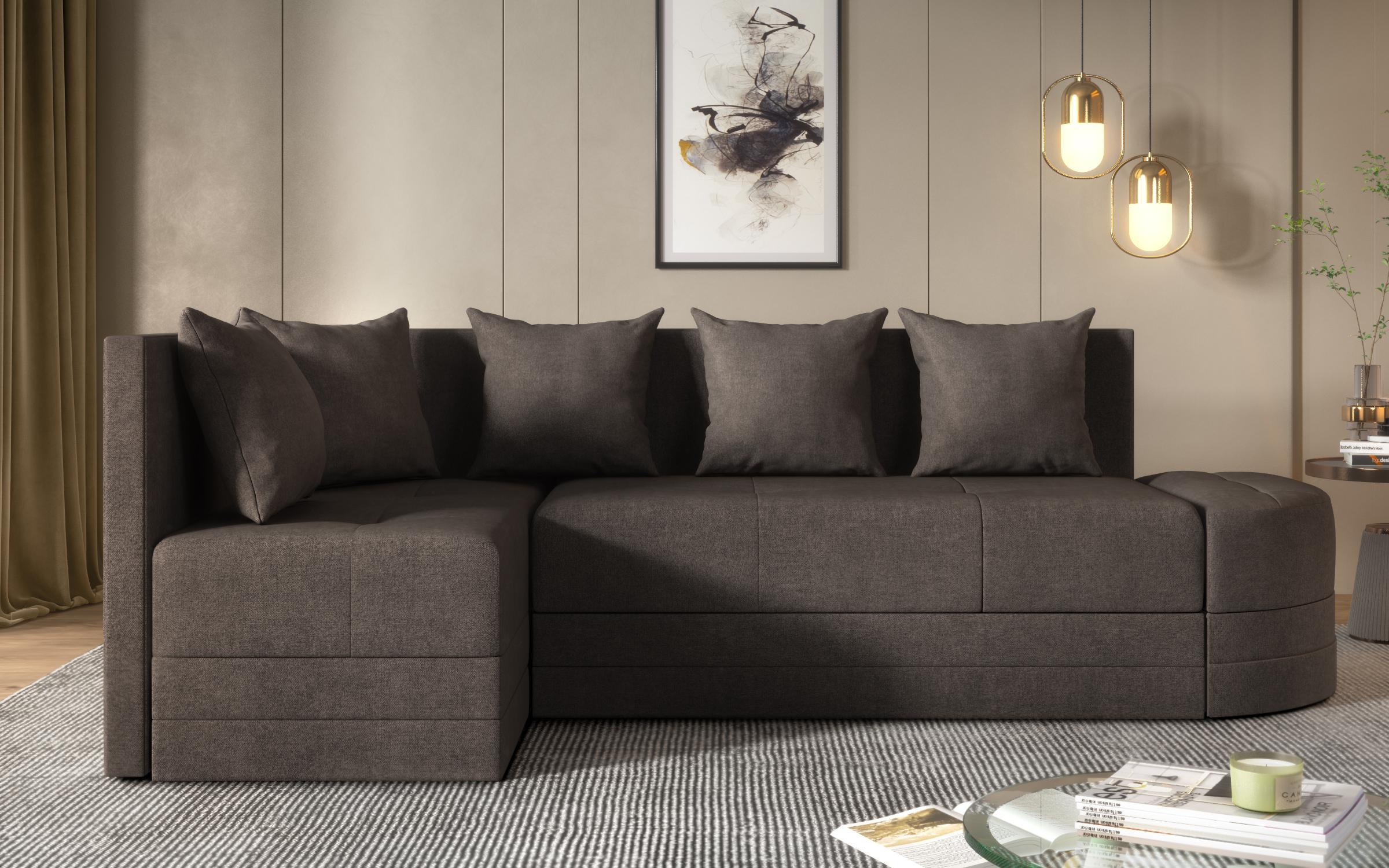 Extendable sofa Reilly, brown  1