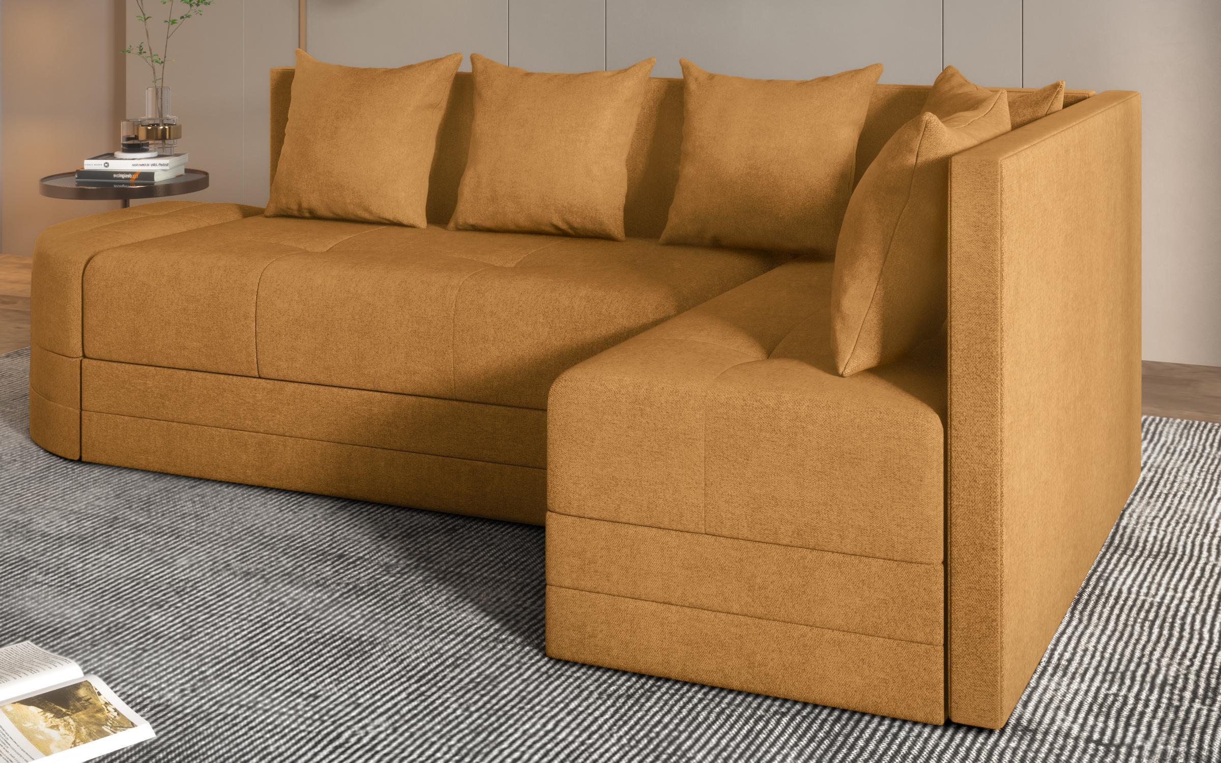 Extendable sofa Reilly, yellow  5