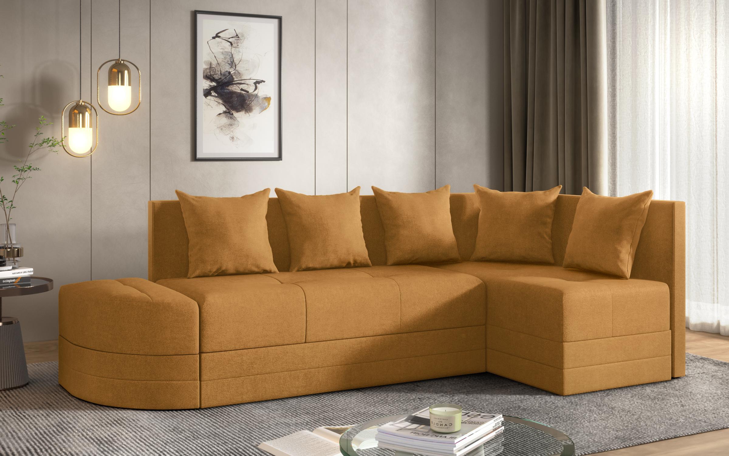 Extendable sofa Reilly, yellow  3