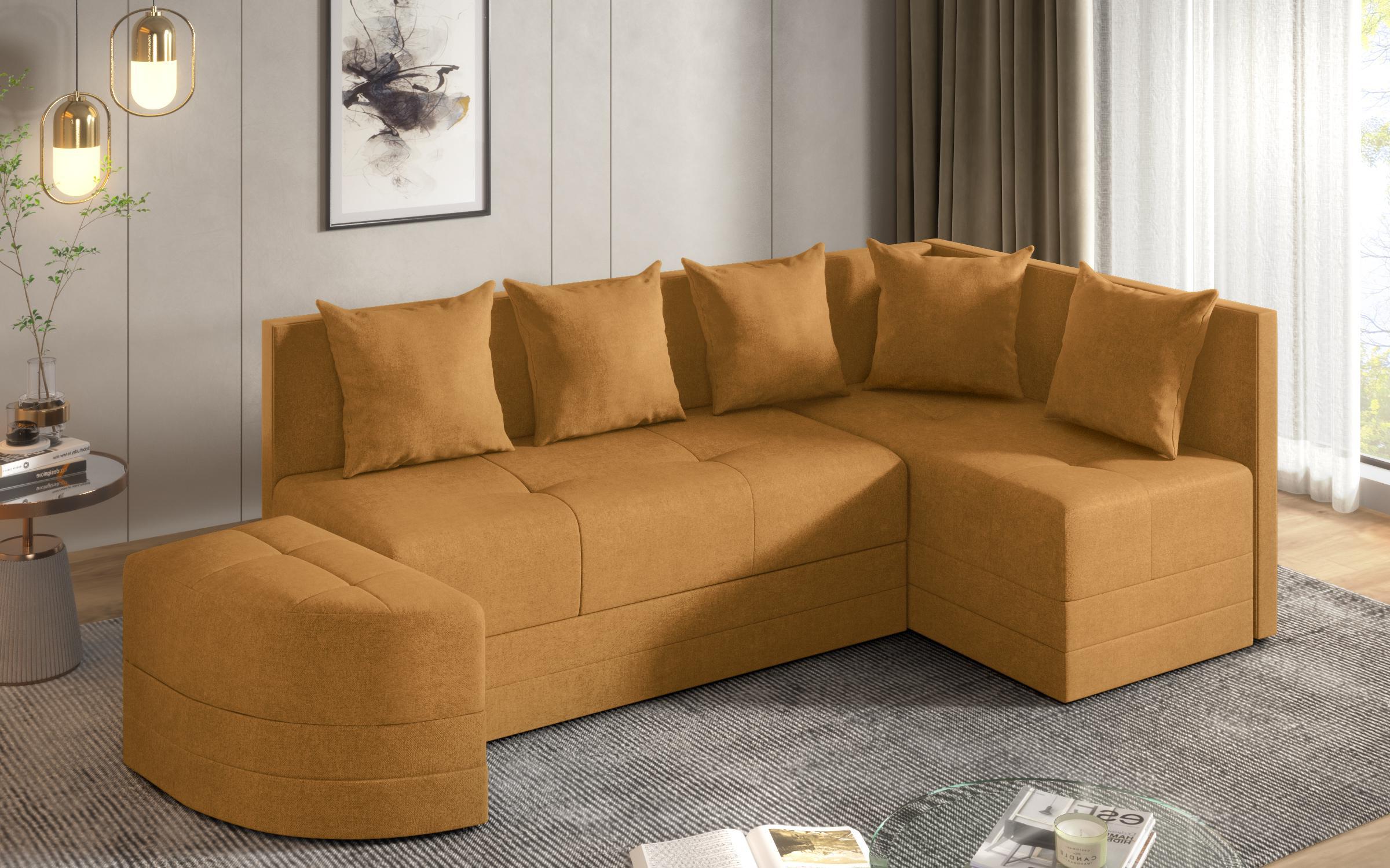 Extendable sofa Reilly, yellow  6