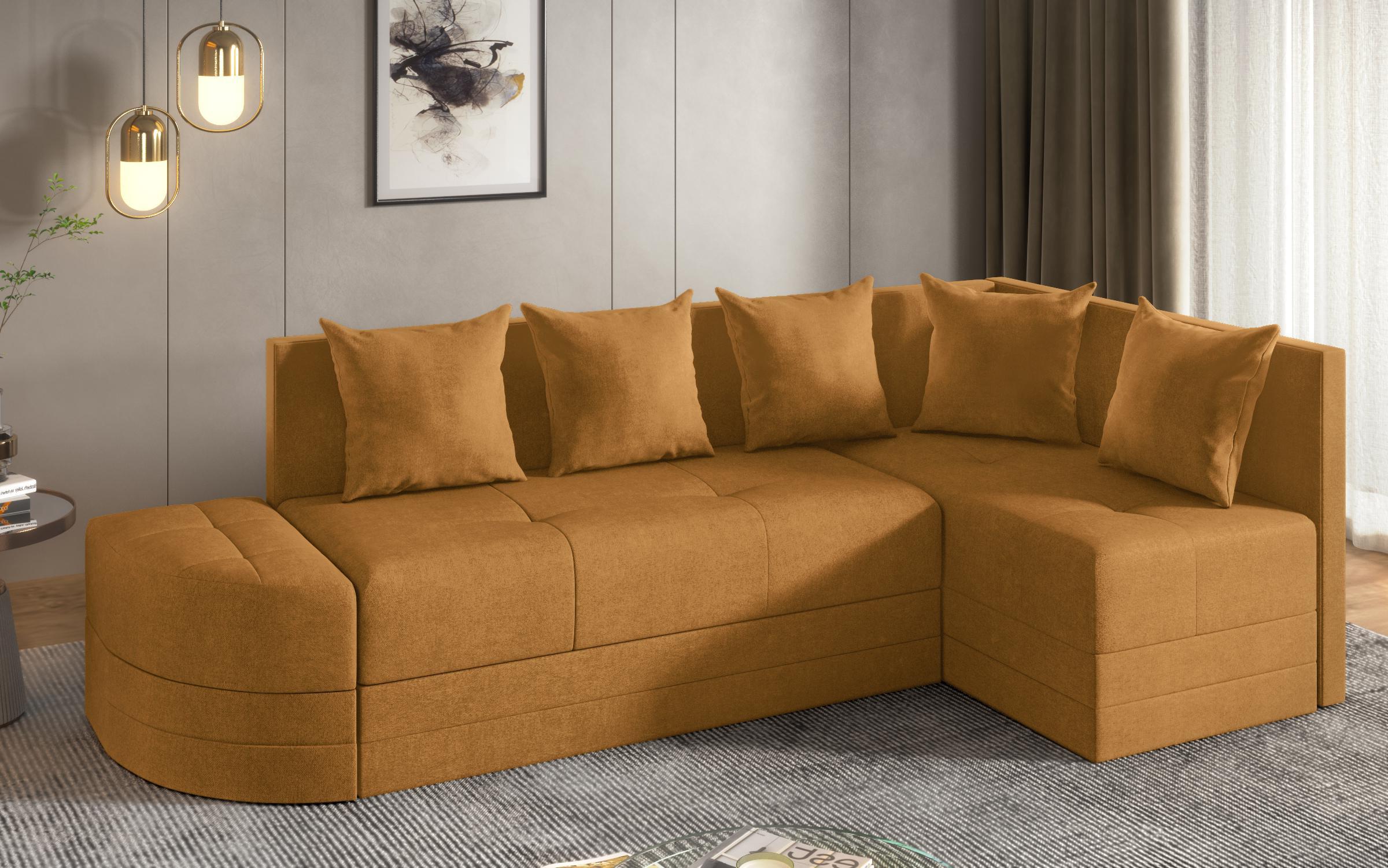 Extendable sofa Reilly, yellow  7