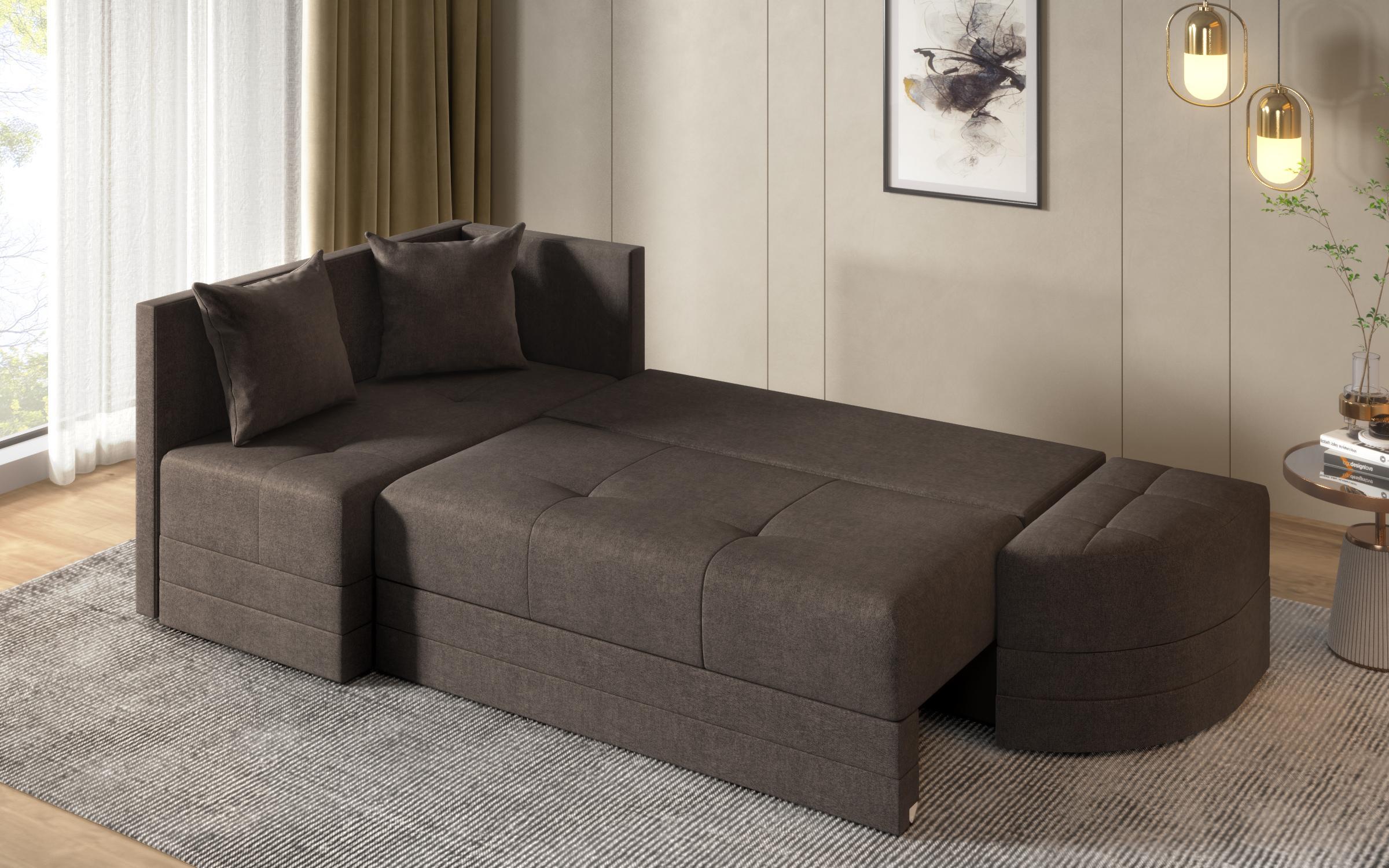 Extendable sofa Reilly, brown  8