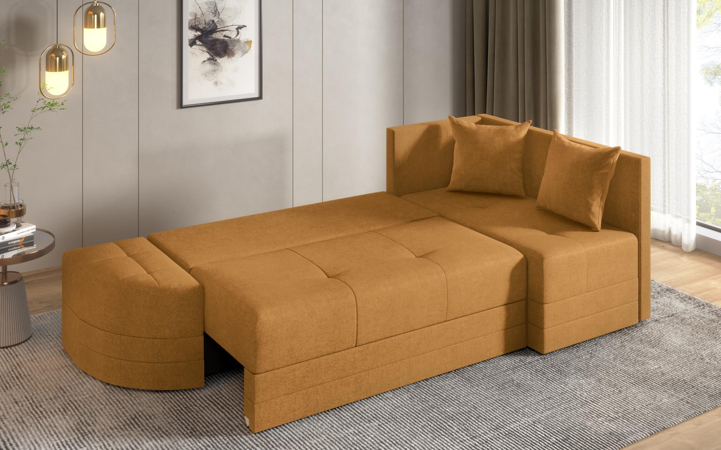 Extendable sofa Reilly, yellow  8